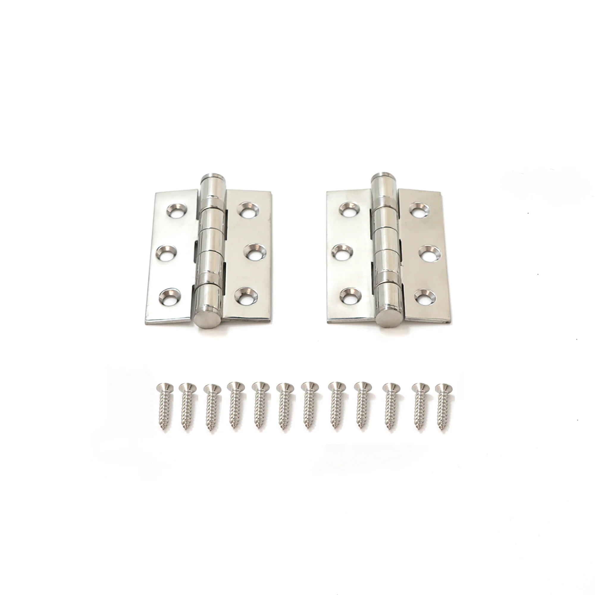 76mm Ball Bearing Hinge Pair - Polished Stainless Steel - Image 2