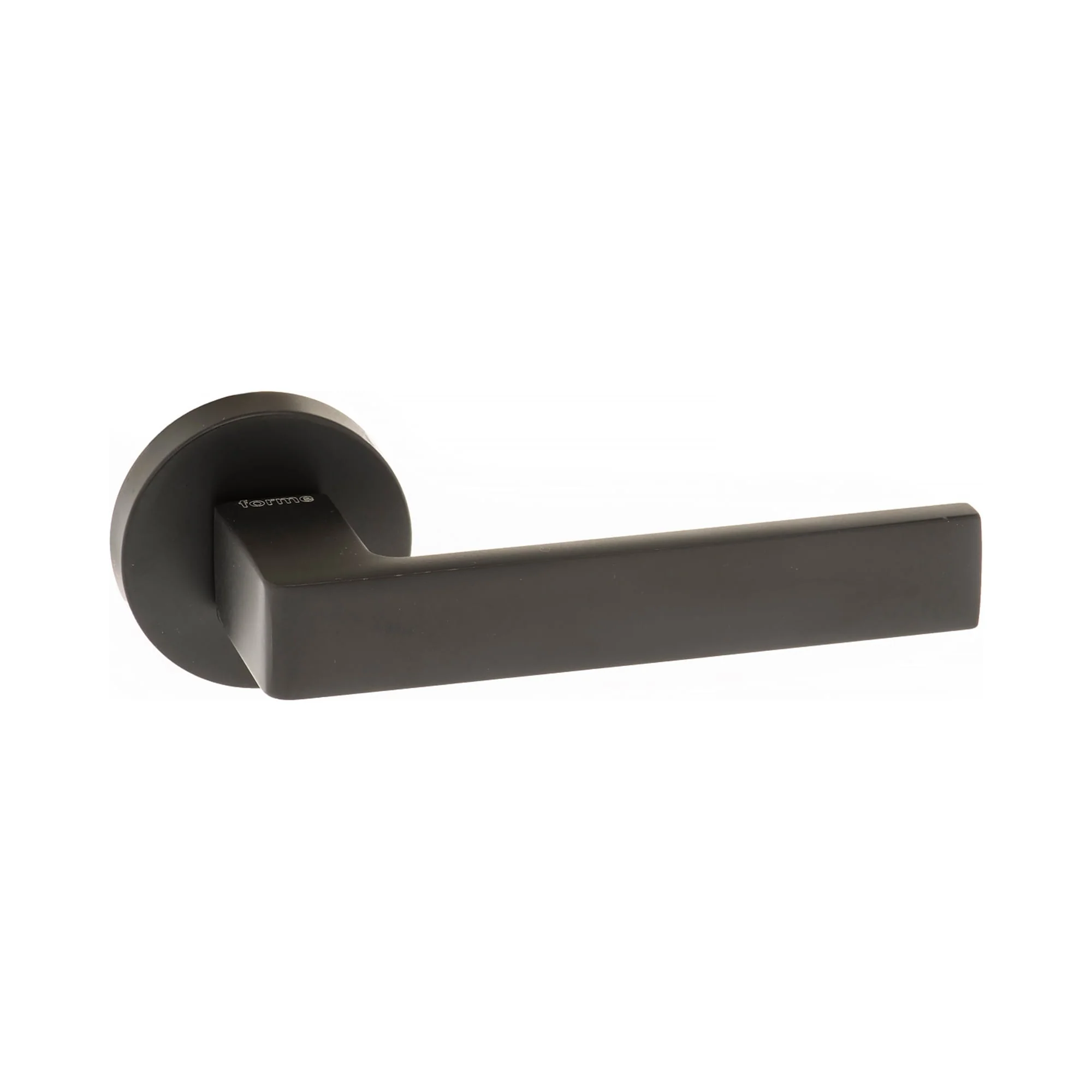 Forme Asti Designer Round Lever Door Handle - Matt Black
