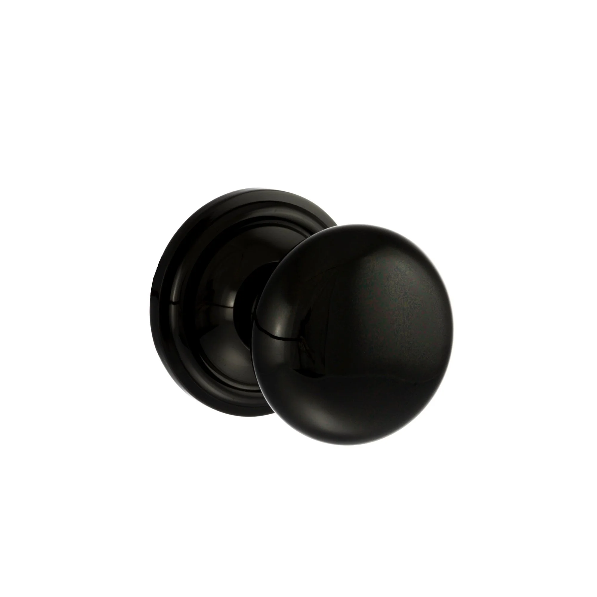 Old English Harrogate Mushroom Round Mortice Door Knob - Black Nickel
