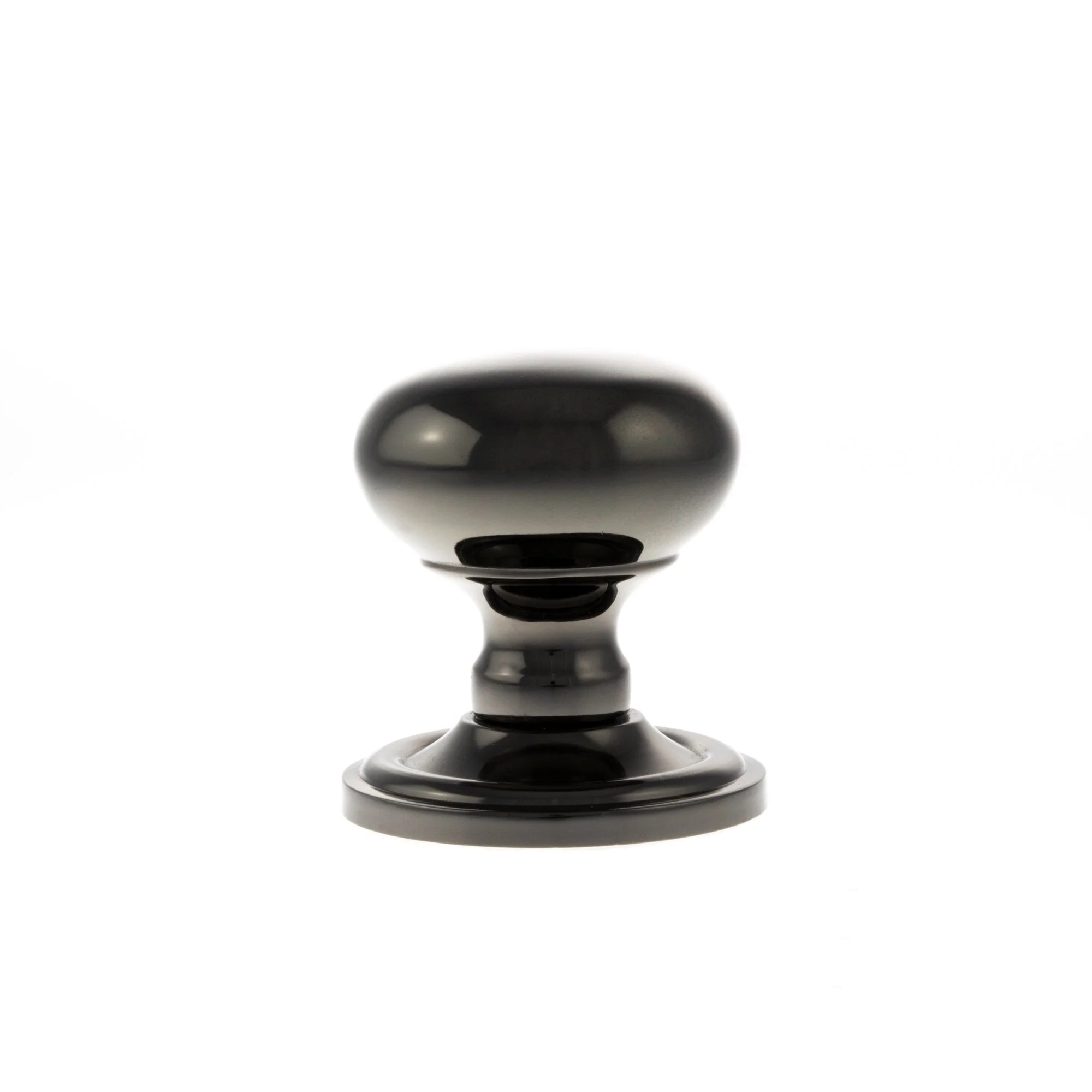 Old English Harrogate Mushroom Round Mortice Door Knob - Black Nickel - Image 2