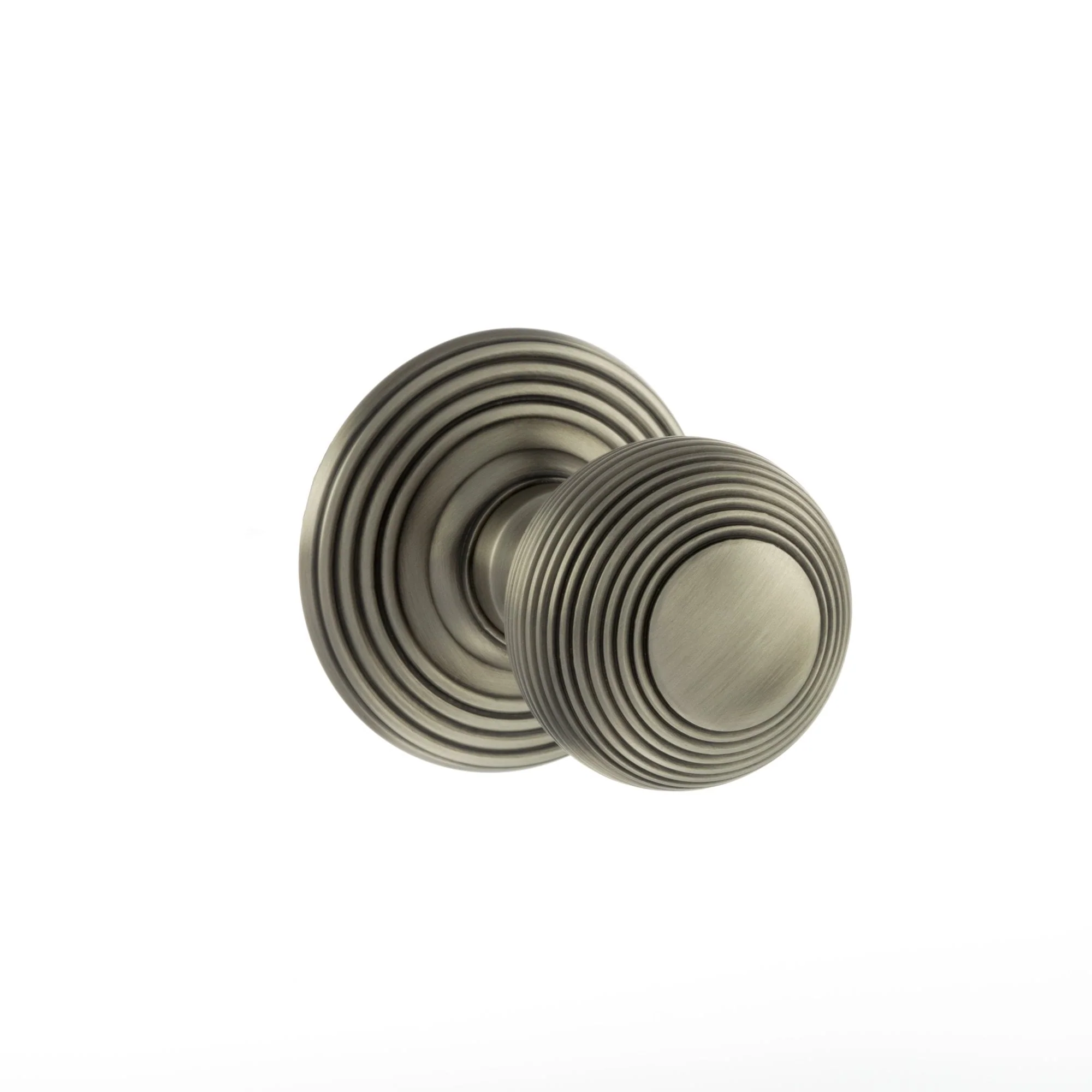 Old English Ripon Reeded Round Mortice Door Knob - Gun Metal