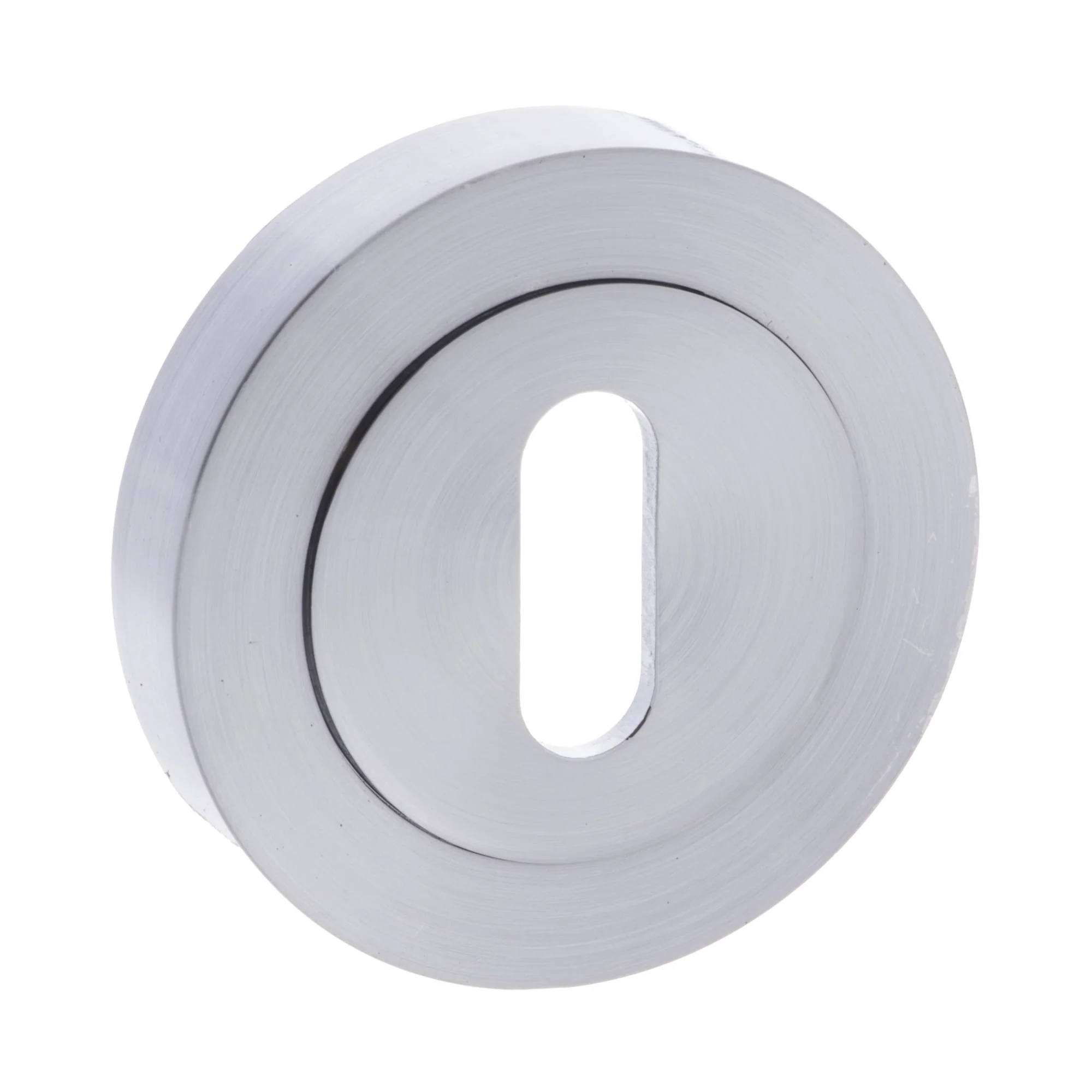 Status Round Key Escutcheon Pair - Satin Chrome