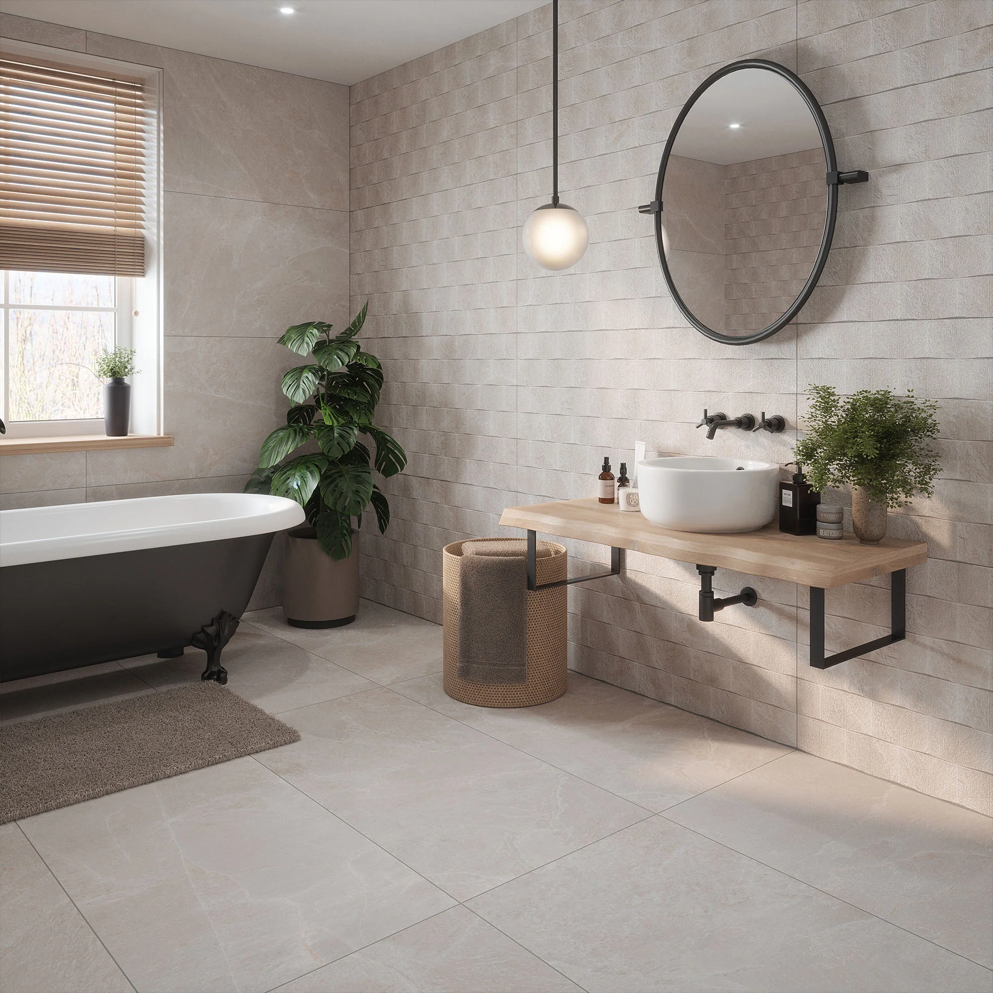 Beige Matt - Palma Smooth Wall & Floor Tile Sample - Image 3