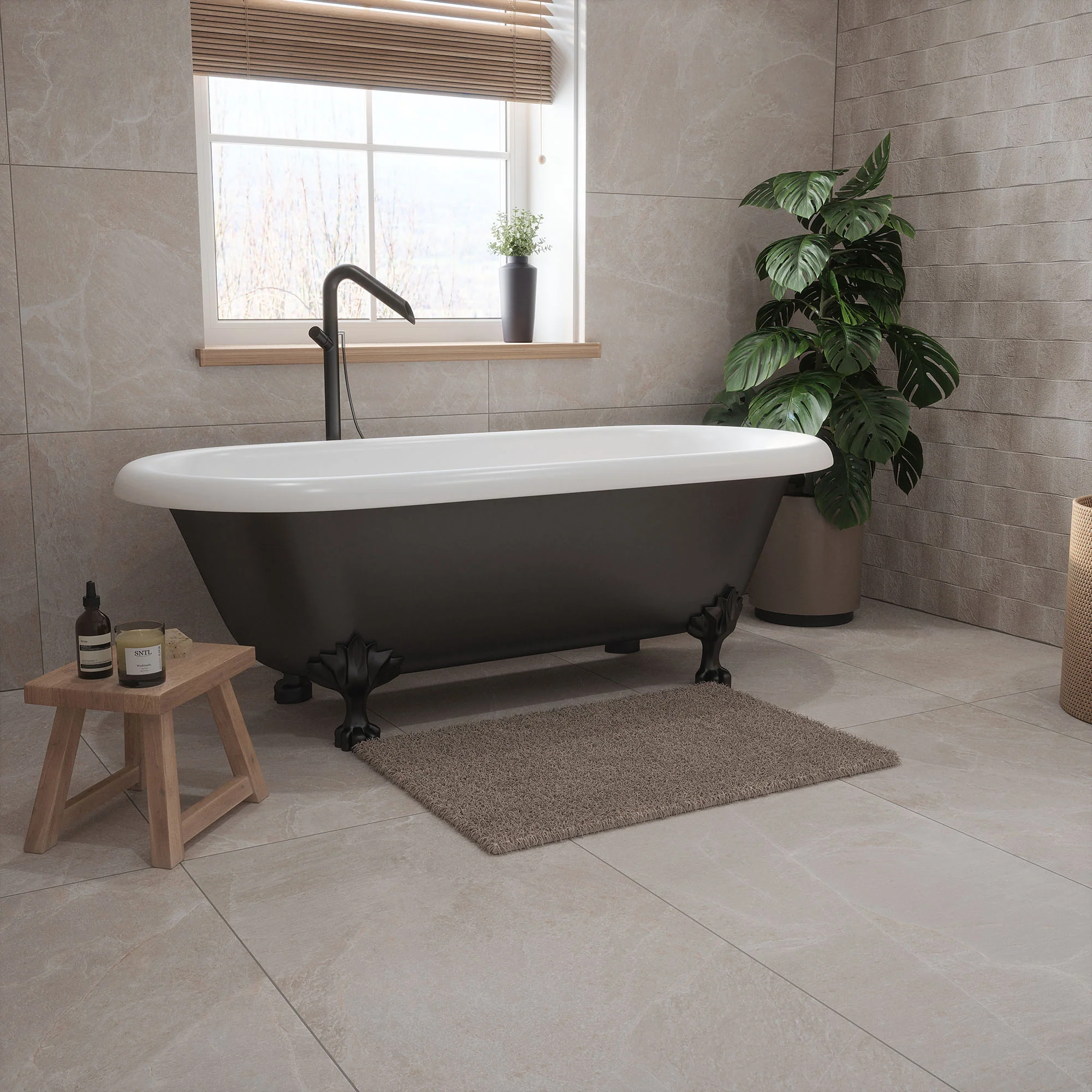 Beige Matt - Palma Smooth Wall & Floor Tile Sample - Image 4