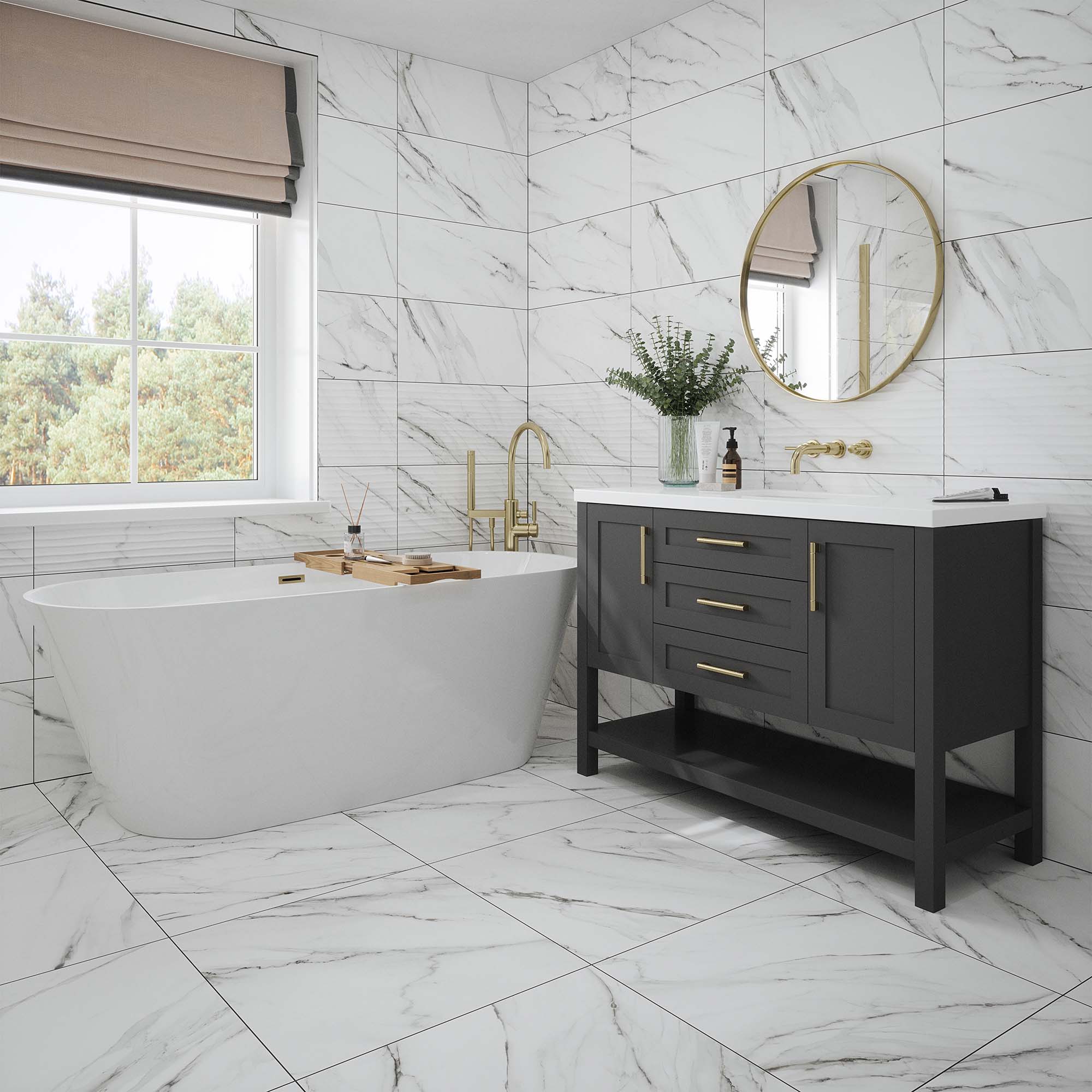 Clarence Matt - Smooth Porcelain Wall & Floor Tile Sample - Image 3
