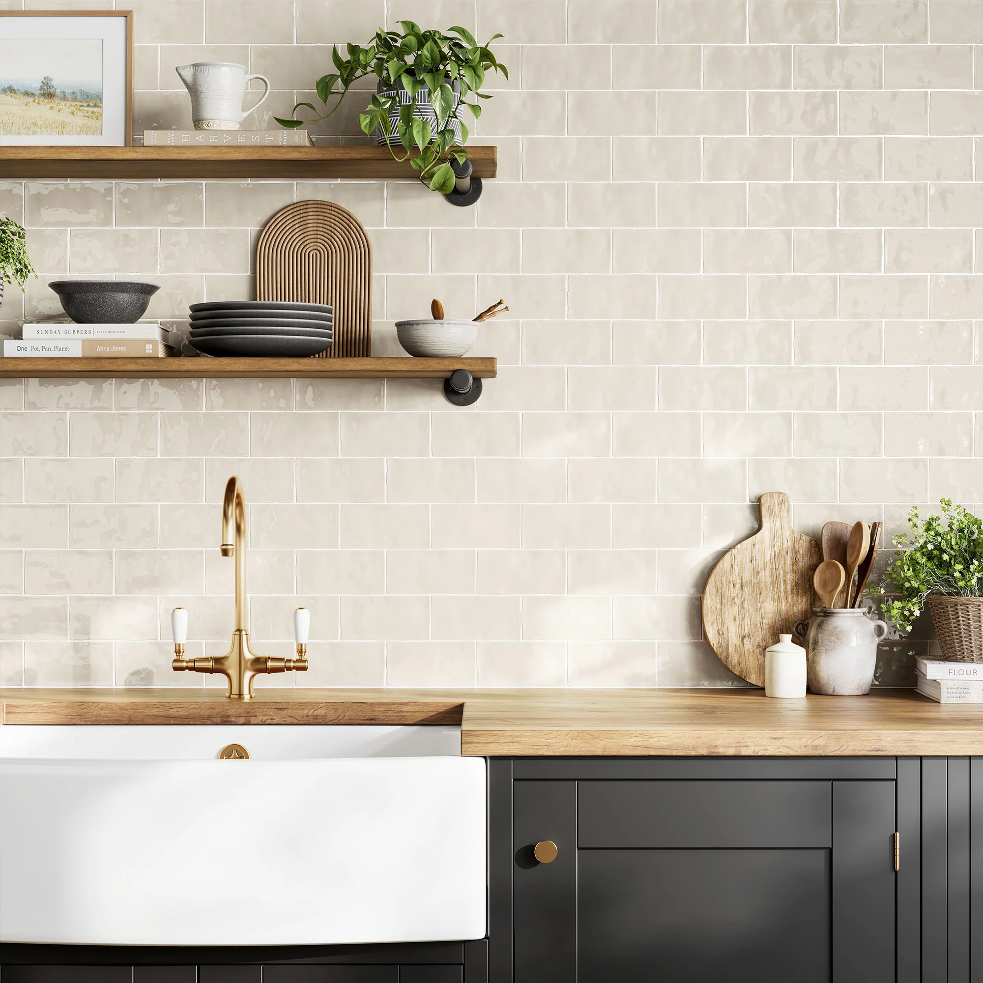 Cream Gloss - Crafted Smooth Ceramic Wall Tile