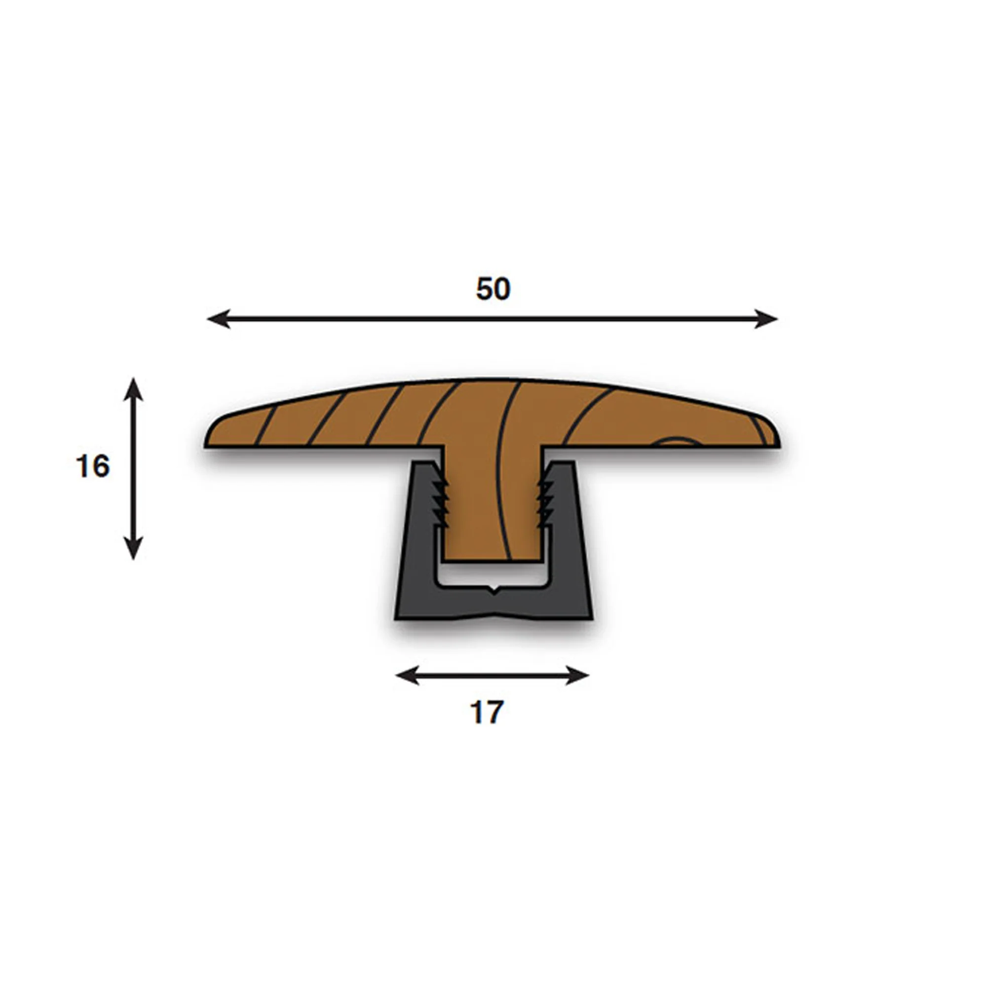 Natural Oak - Lacquered Connecting Profile Door Bar 990mm - Image 3