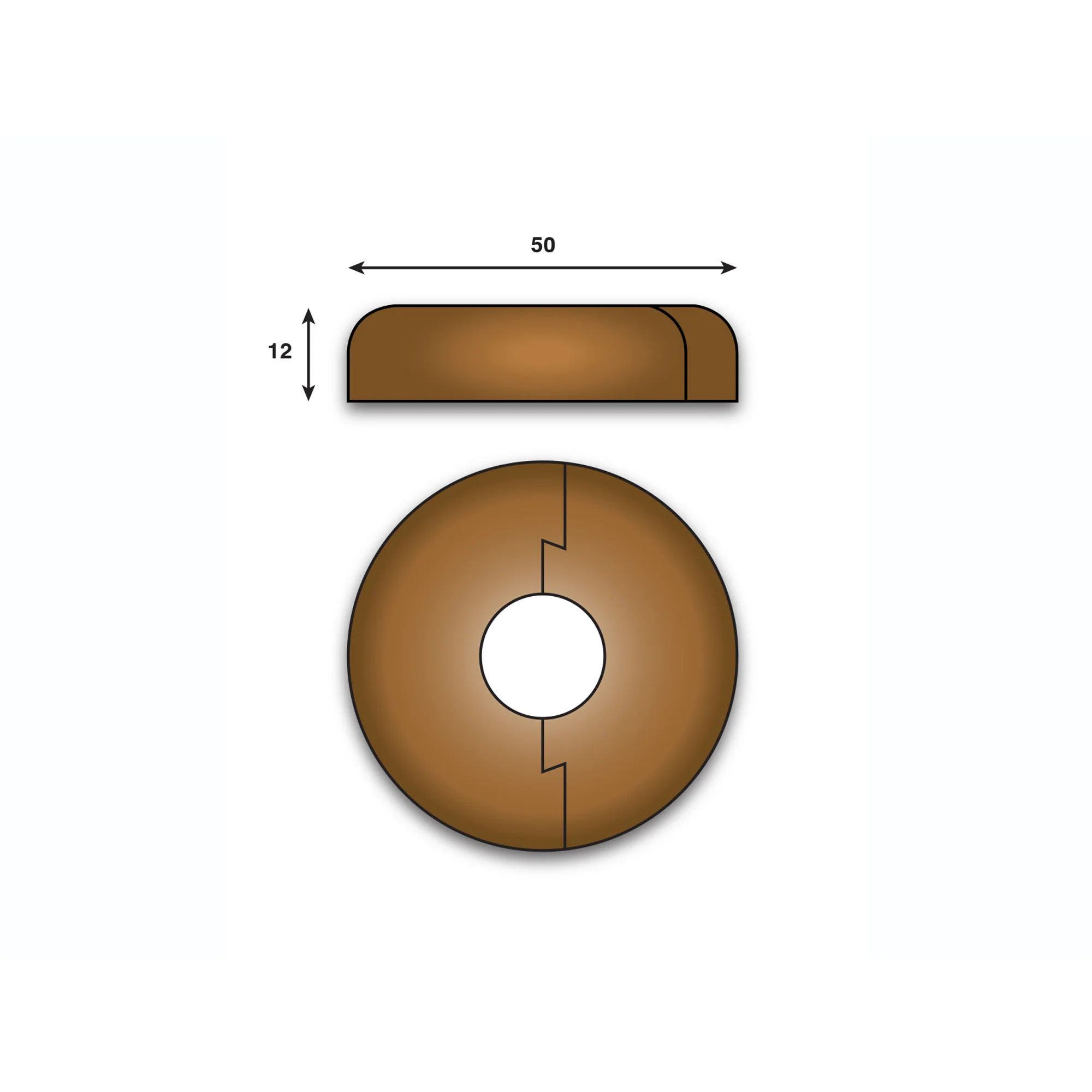 Dark Oak Radiator Pipe Rose Cover - Image 2