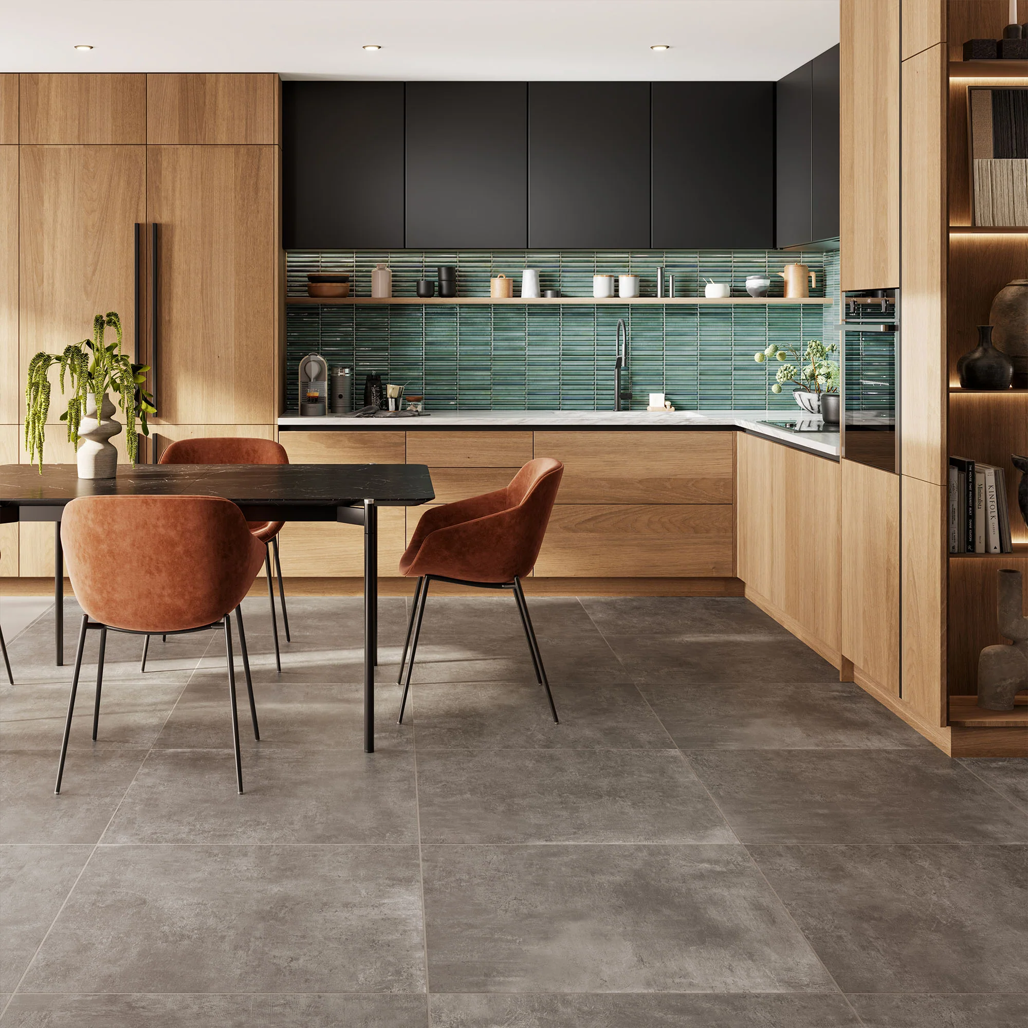Emerald Gloss - Elara Smooth Linear Ceramic Wall Tile Sample - Image 3