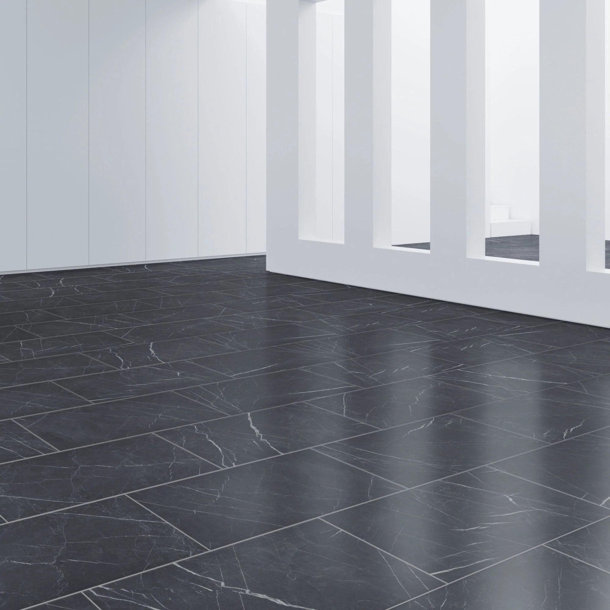 Black Marble - Industry Tile Water-resistant 8mm Laminate Flooring - Image 3