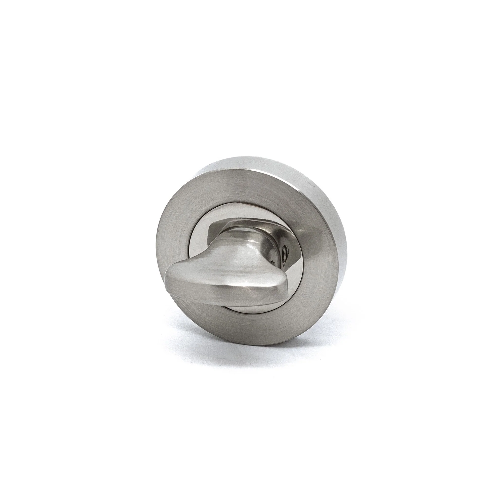 Premium Matiz Lever On Round Rose Bathroom Handle Set - Two-Tone Nickel - Image 6