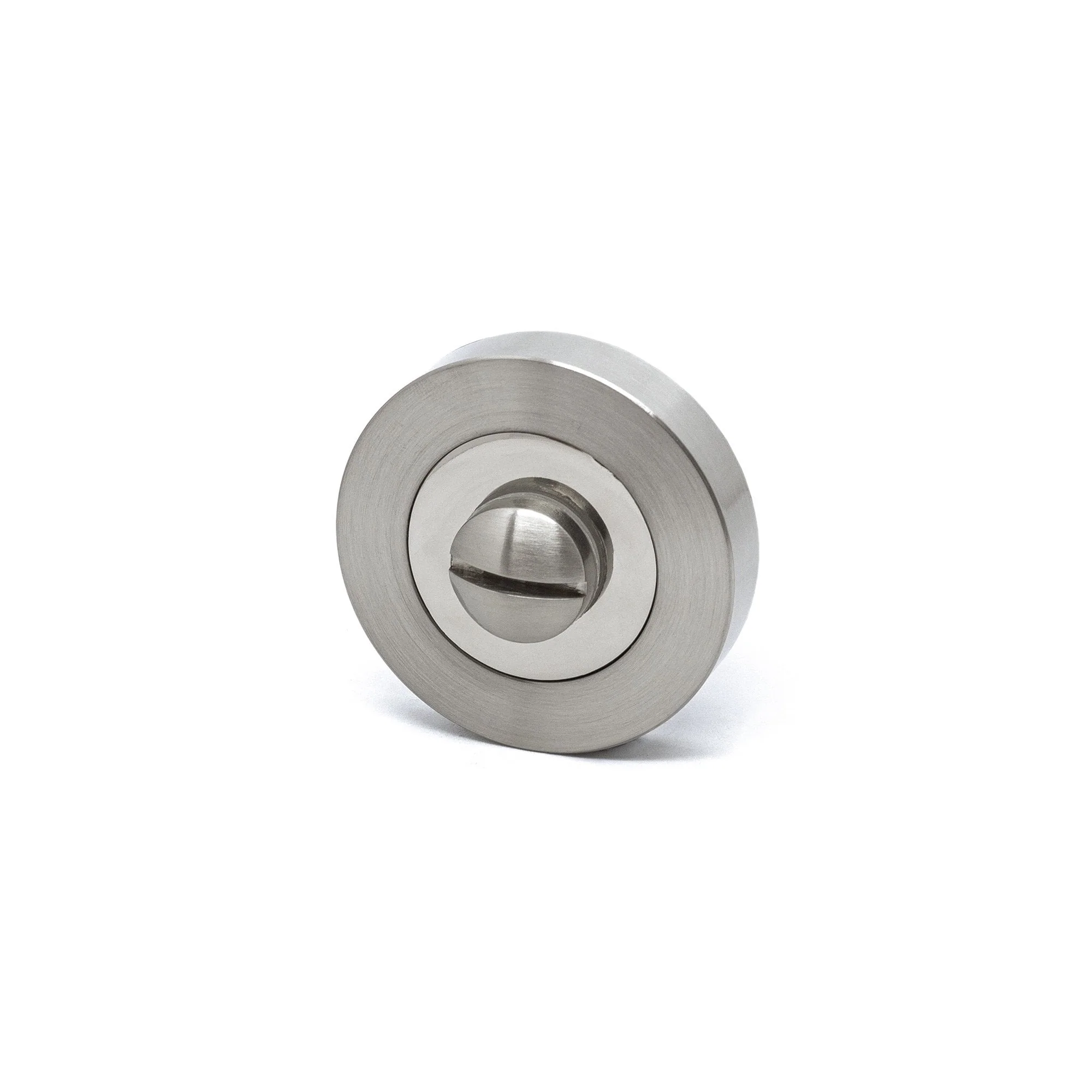 Premium Valiant Lever On Round Rose Bathroom Handle Set - Two-Tone Nickel - Image 5