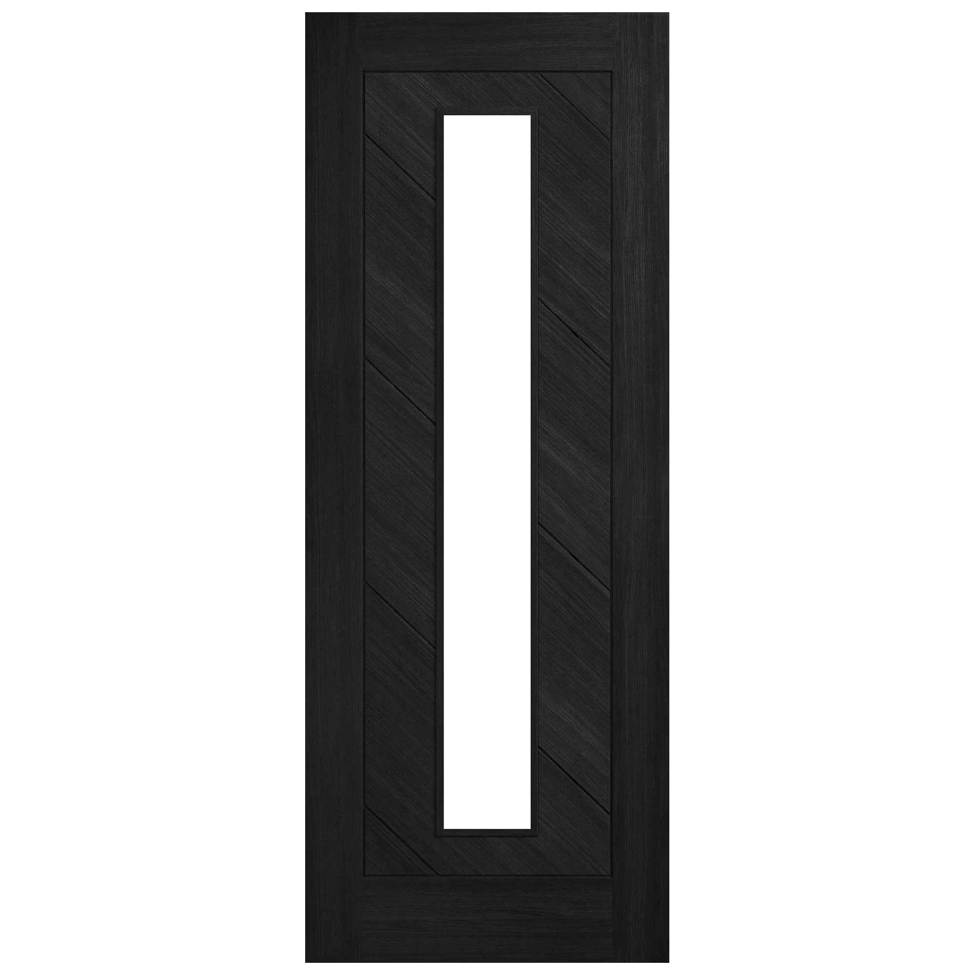 Black Internal Fully Finished Endure Laminate Stockholm Clear Glass Double Door - Image 2