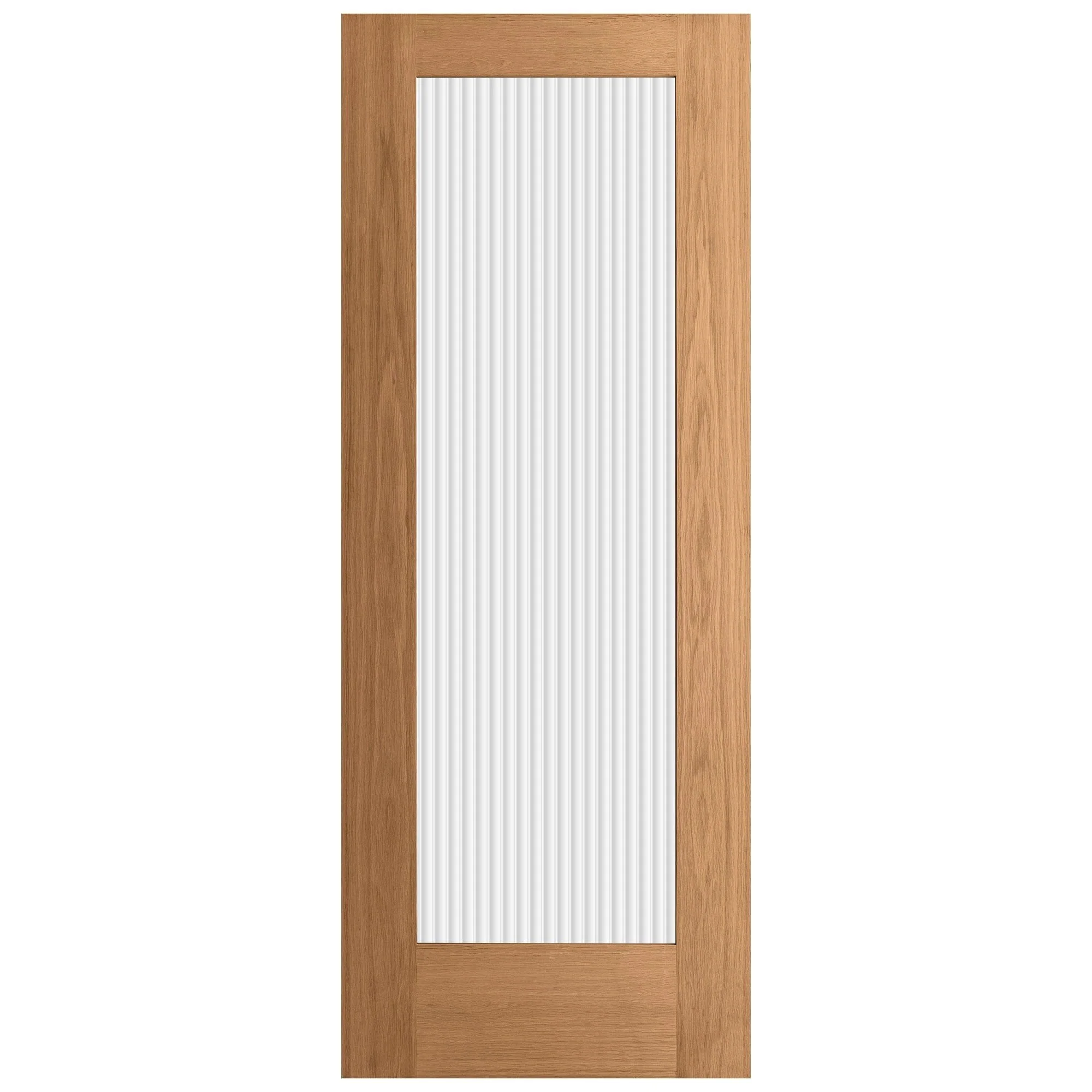Oak Internal Fully Finished Pattern 10 1 Light Reeded Glass Double Door - Image 2