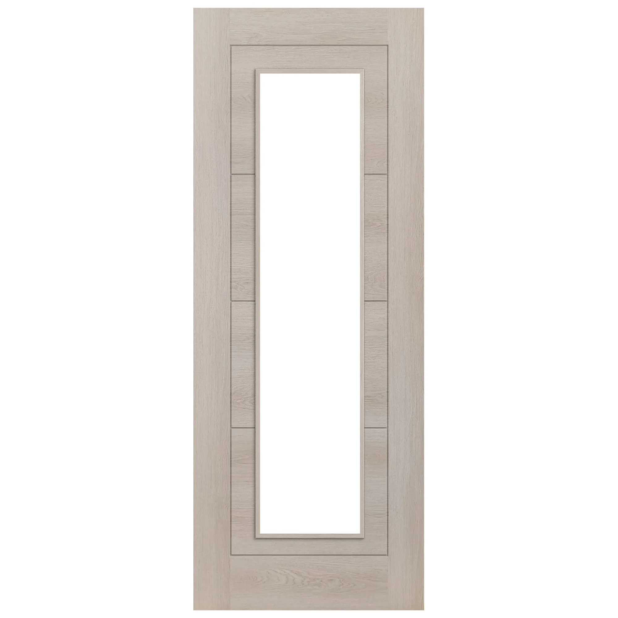 Ivory Fully Finished Internal Endure Laminate Ladder Clear Glass Double Door - Image 2