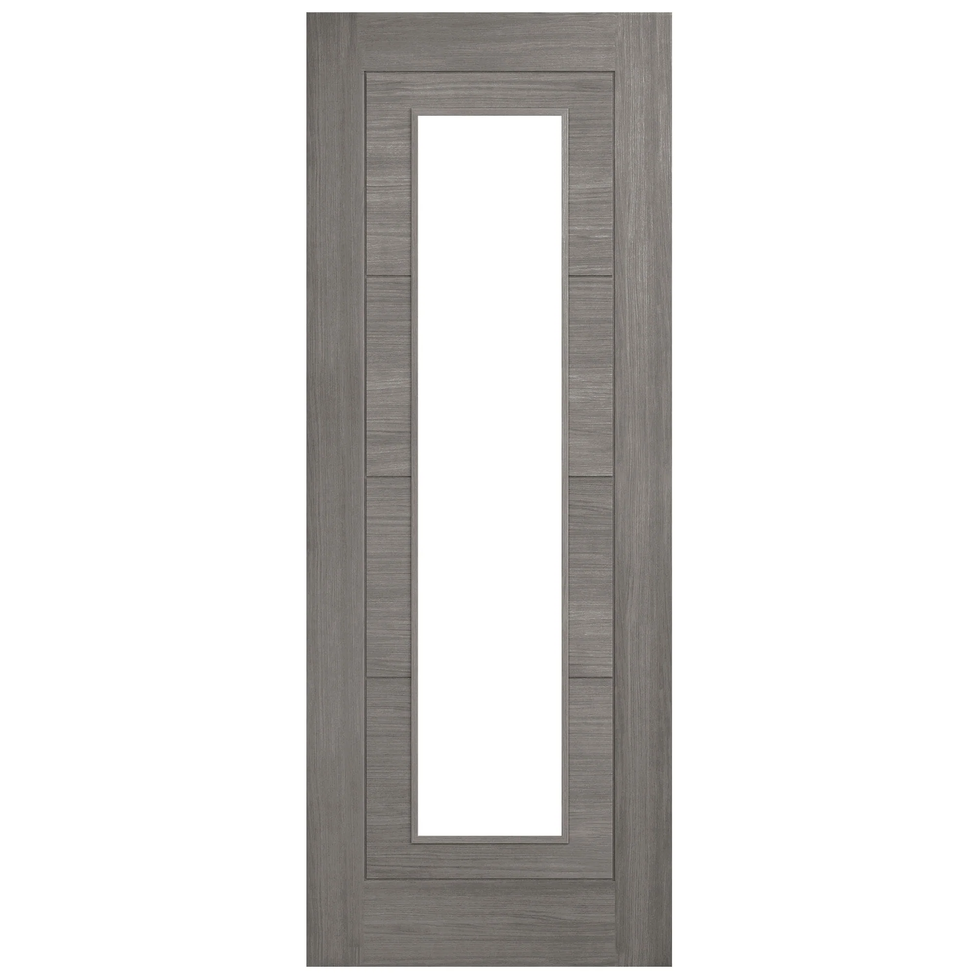 Light Grey Fully Finished Internal Endure Laminate Ladder Clear Glass Double Door - Image 2