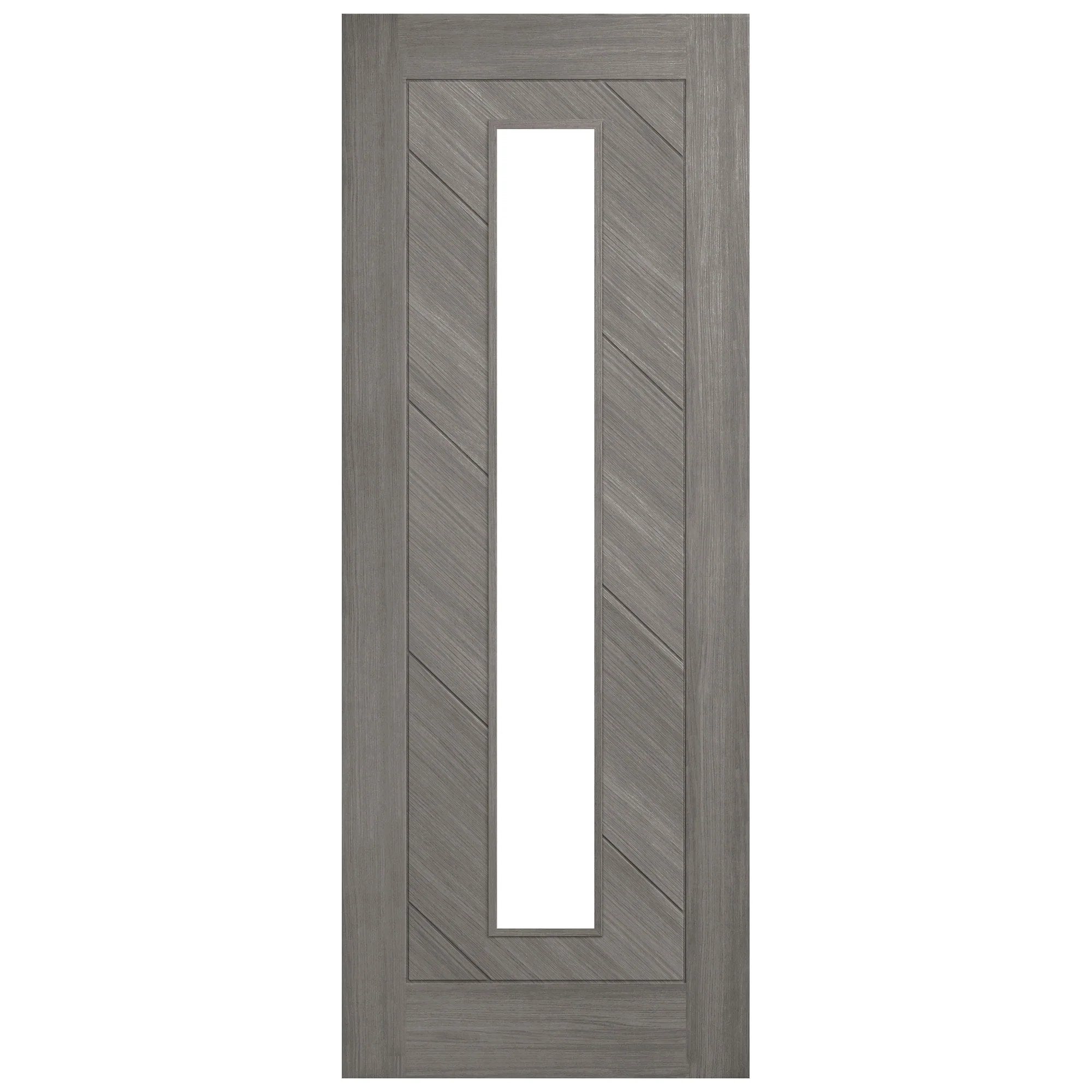 Light Grey Internal Fully Finished Endure Laminate Stockholm Clear Glass Double Door - Image 2
