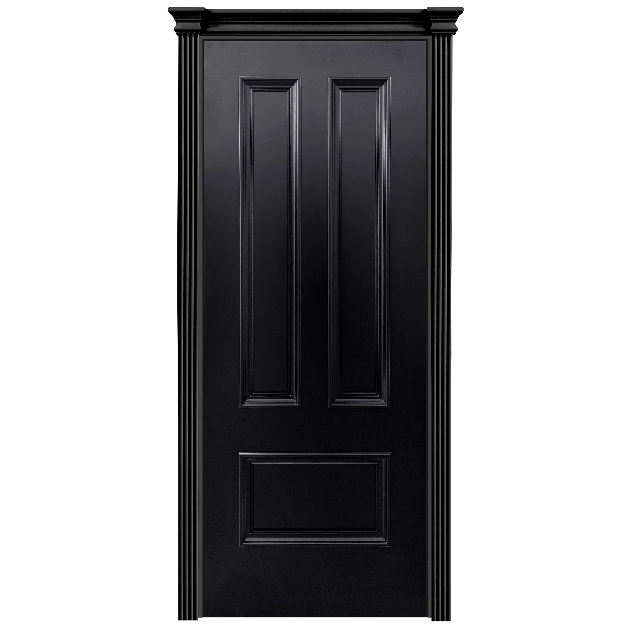 Jet Black Internal Fully Finished Belgravia 3 Panel Door - Image 2