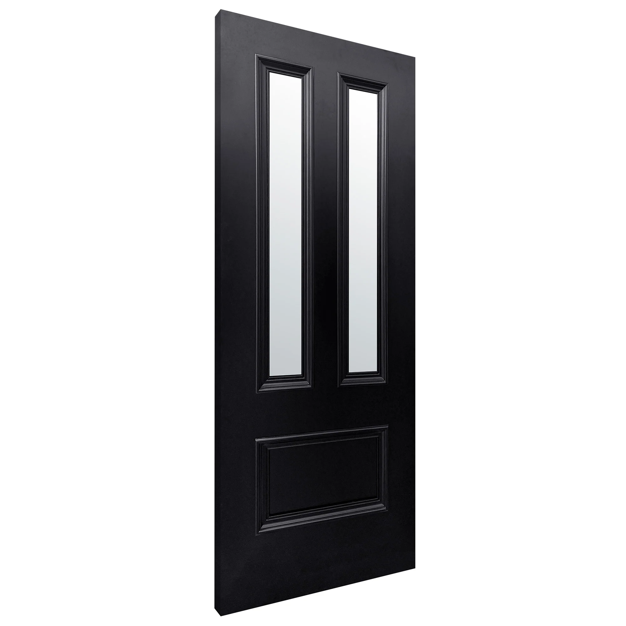 Jet Black Internal Fully Finished Clear Glass Belgravia 3 Panel Door - Image 4