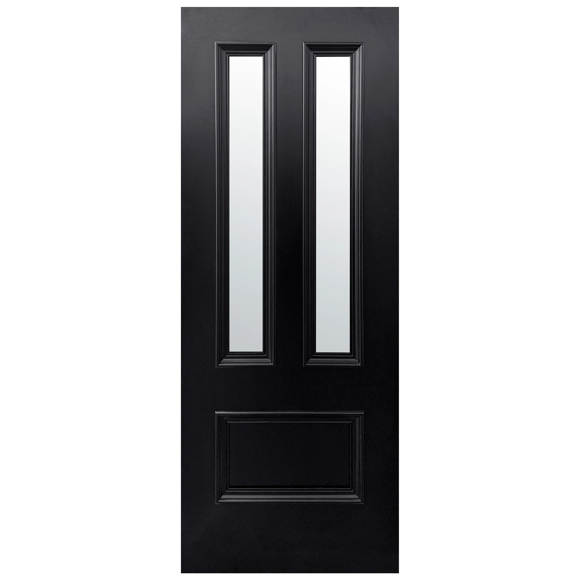 Jet Black Internal Fully Finished Clear Glass Belgravia 3 Panel Door - Image 2