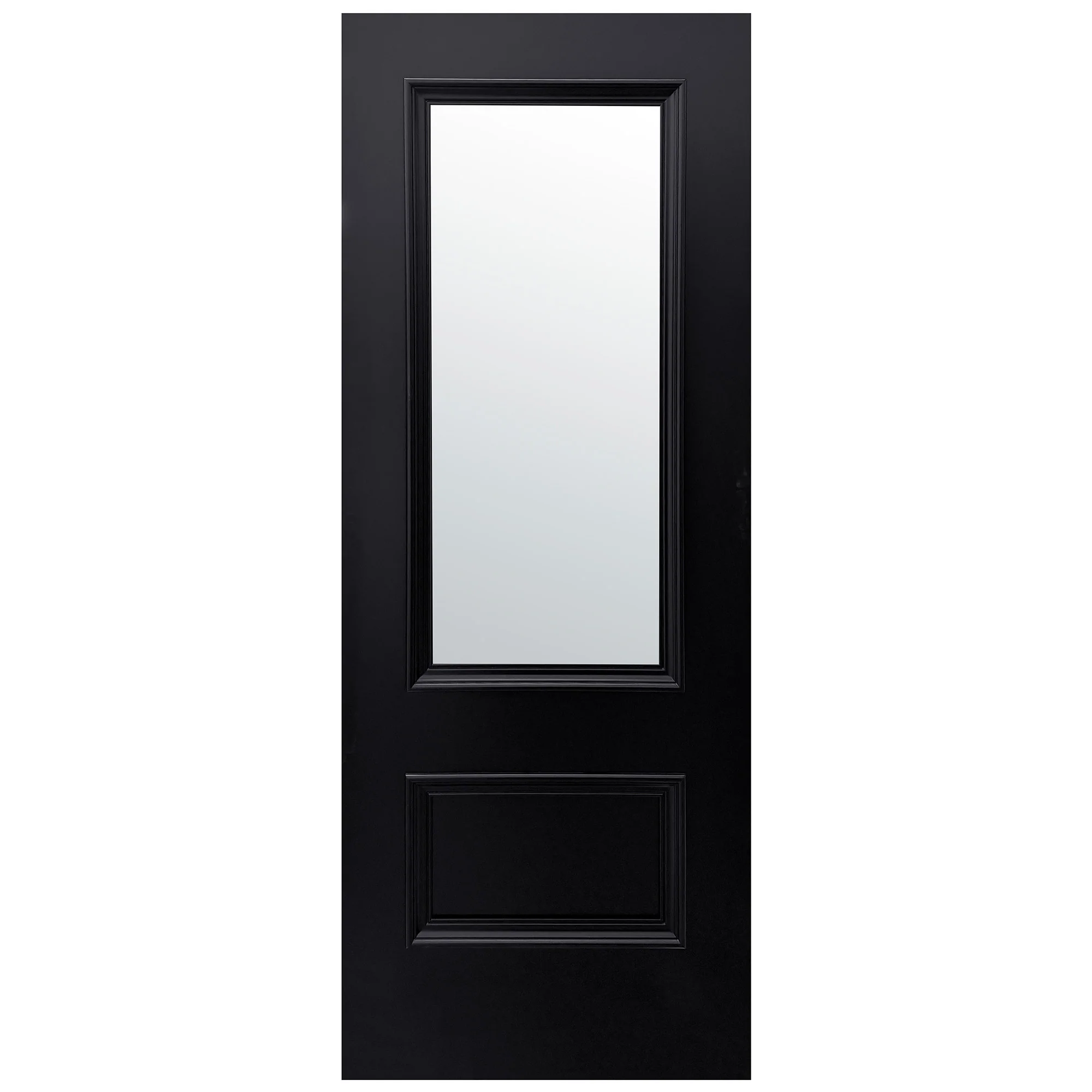 Jet Black Internal Fully Finished Clear Glass Mayfair 2 Panel Double Door - Image 2