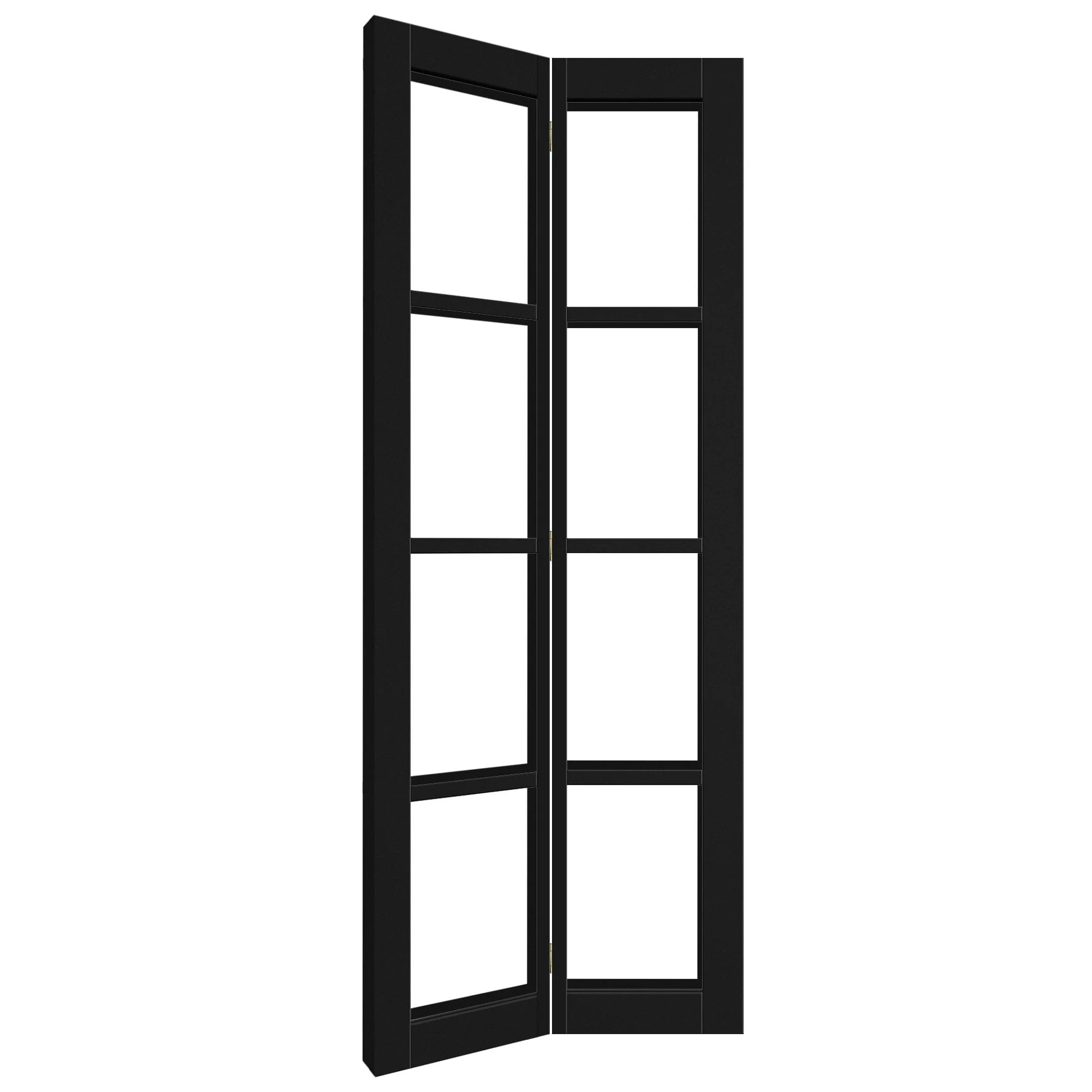 Black Internal Fully Finished Bifold 4 Light Clear Glass Door - Image 2