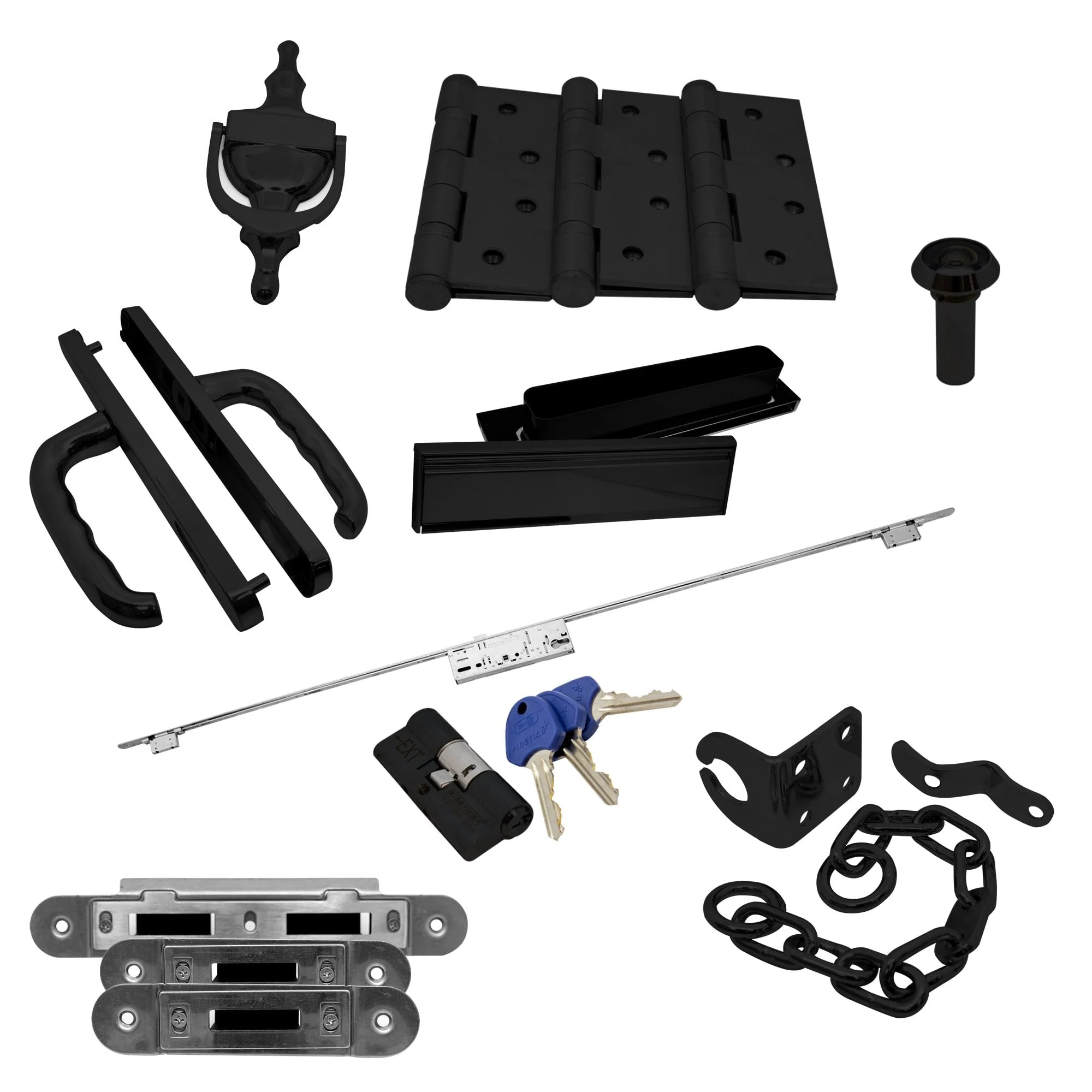 Crimebeater External Front Door Lever Handle Set - Matt Black
