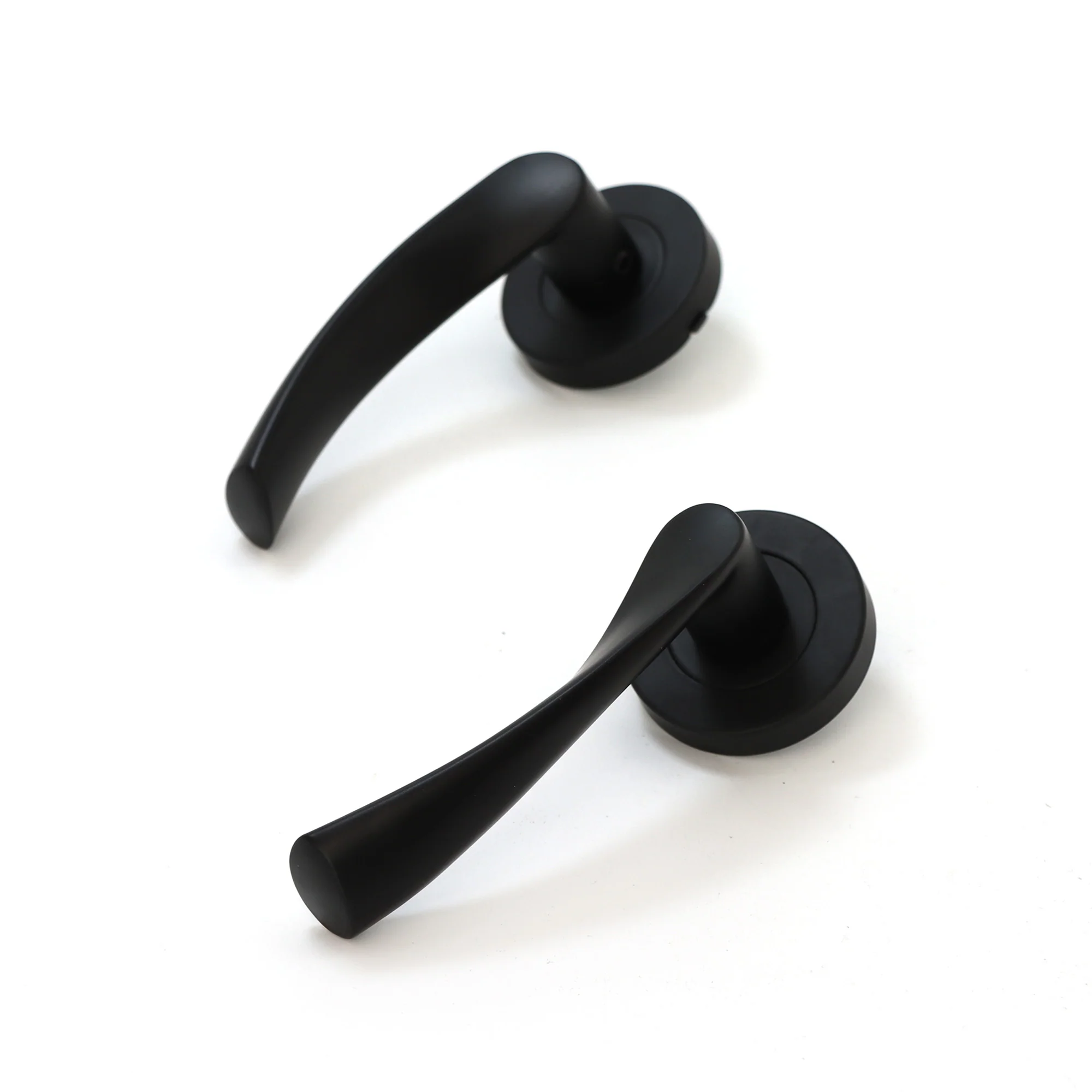 Lifestyle Mizar Lever on Round Rose Handle Set - Matt Black - Image 4