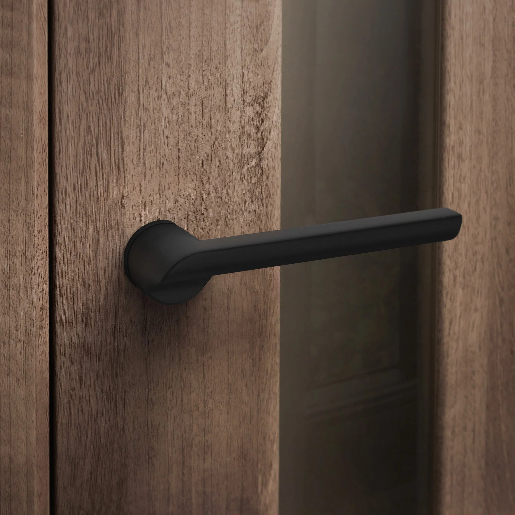Studio Industrial Slim 1205 Matt Black Lever Handle Pack with Magnetic Lock - Image 3
