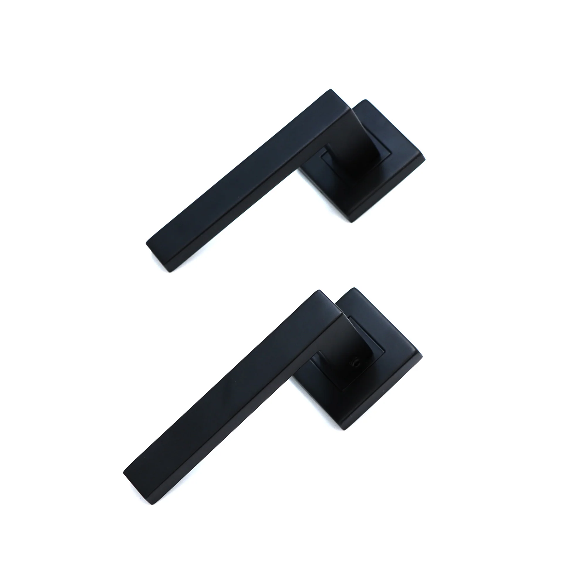 Superior Callisto Lever on Square Rose Handle Set - Matt Black