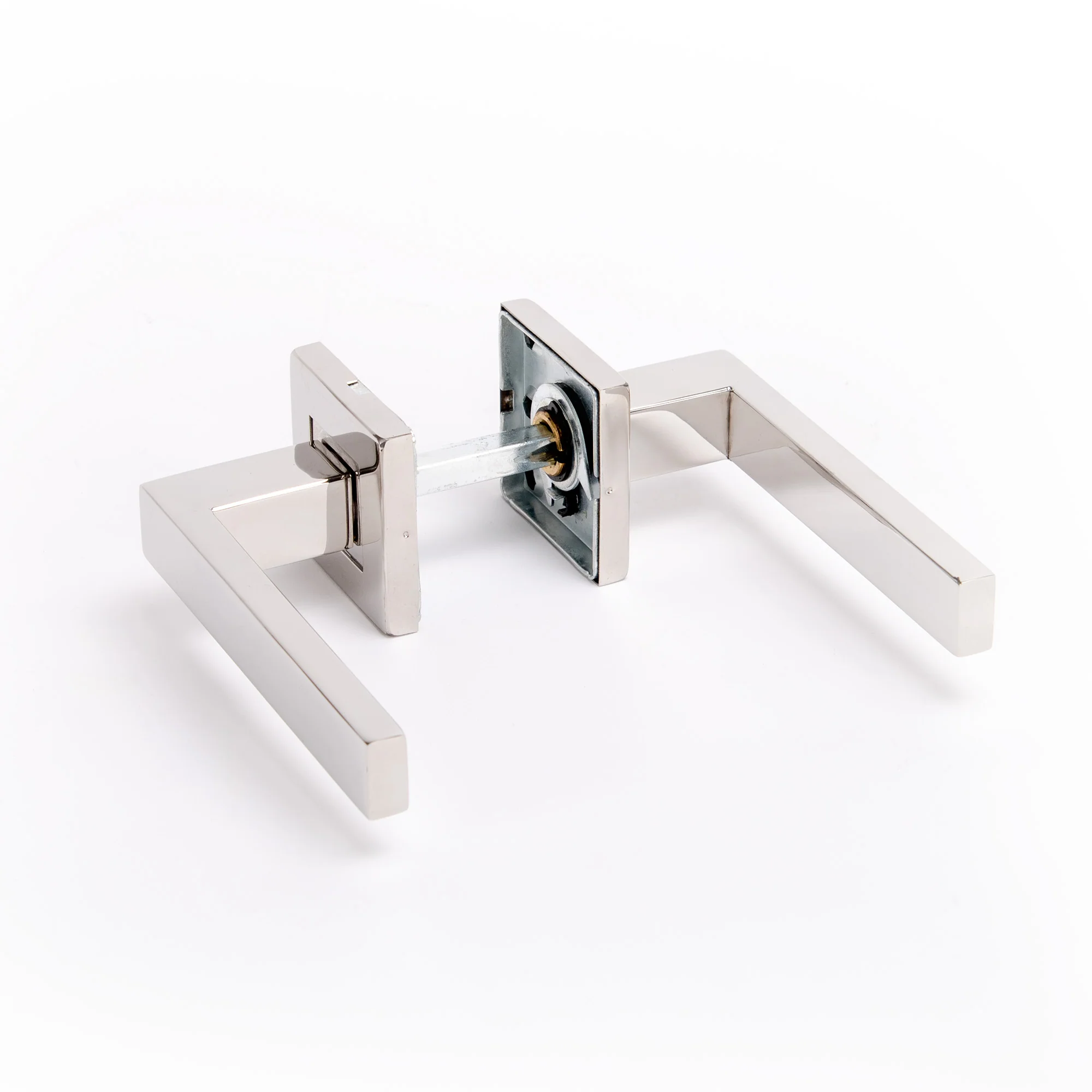 Superior Callisto Lever on Square Rose Handle Set - Polished Stainless Steel - Image 2