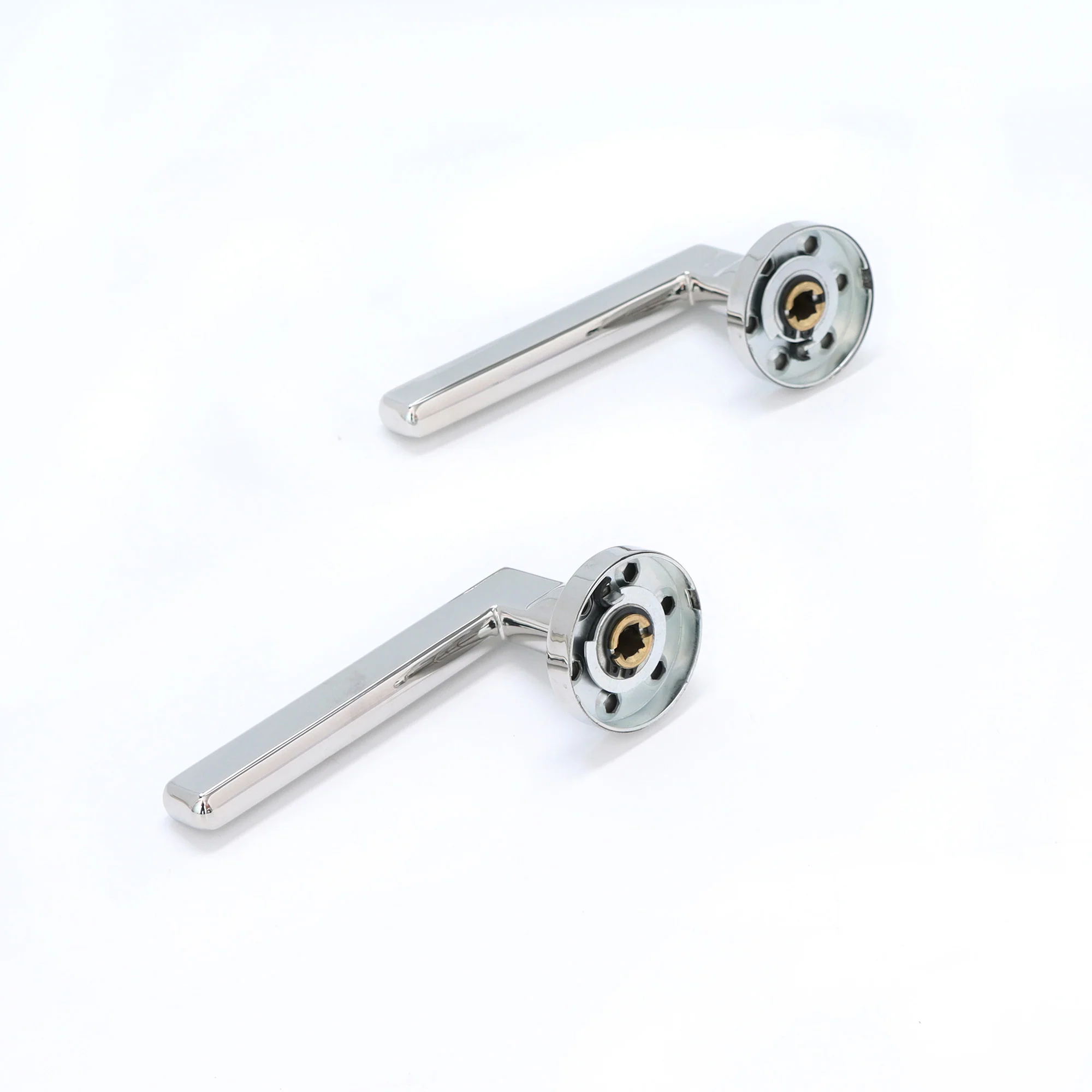 Superior Luna Lever on Round Rose Handle Set - Polished Stainless Steel - Image 5