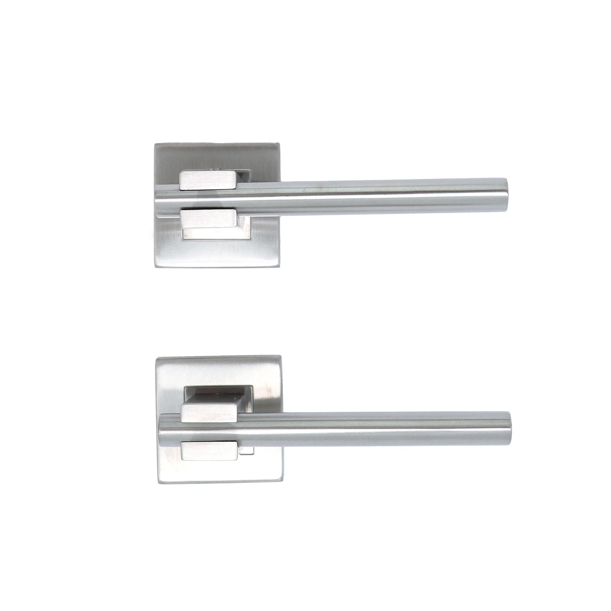Superior Phobos Lever on Square Rose Handle Set - Satin Stainless Steel