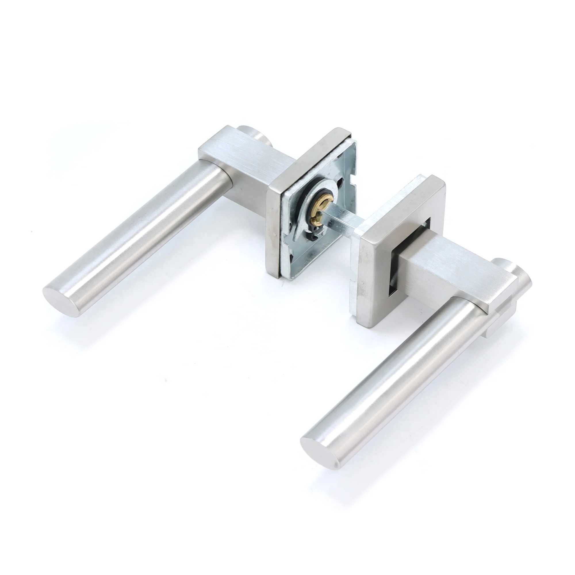 Superior Phobos Lever on Square Rose Handle Set - Satin Stainless Steel - Image 3