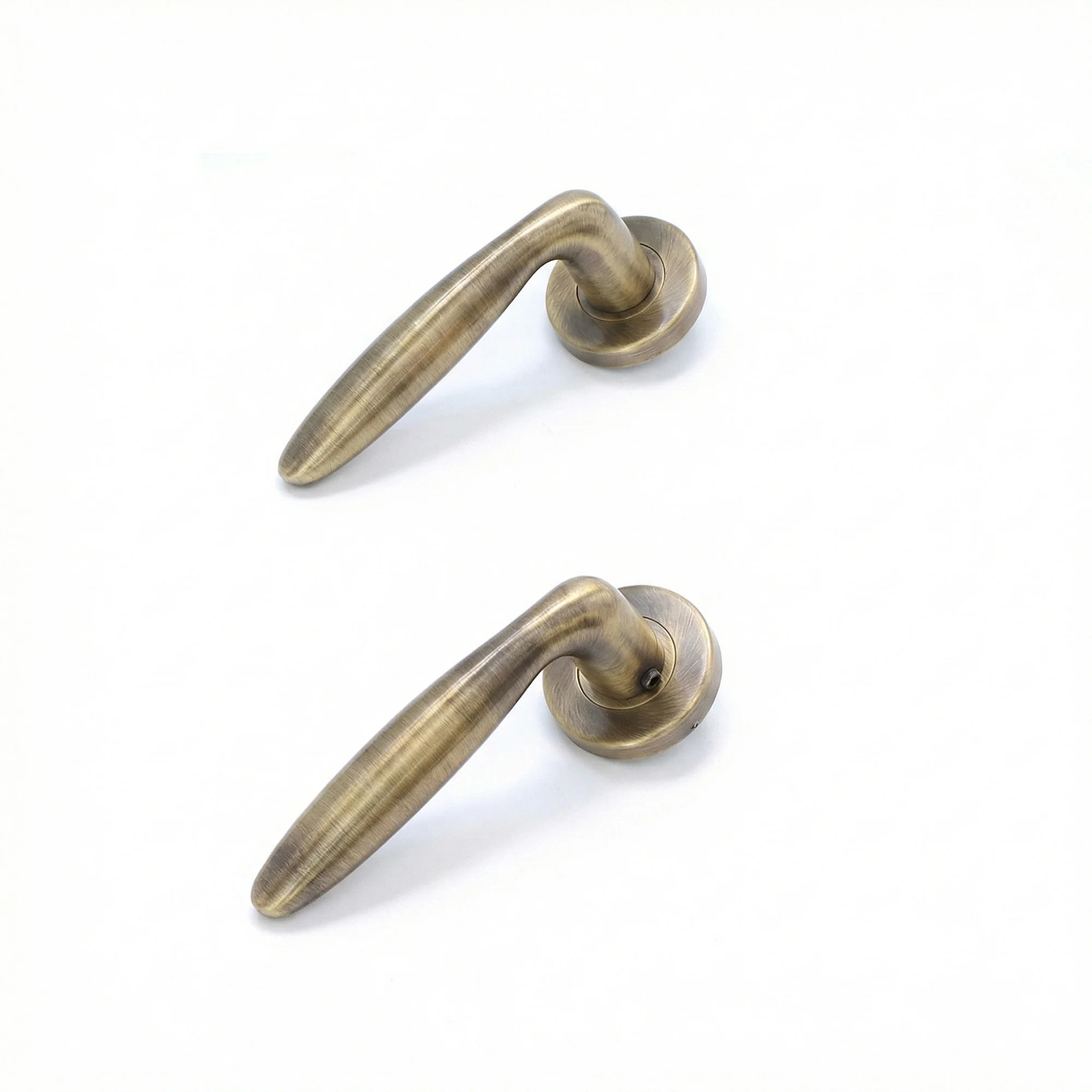 Superior Sirius Lever on Round Rose Handle Set - Antique Brass