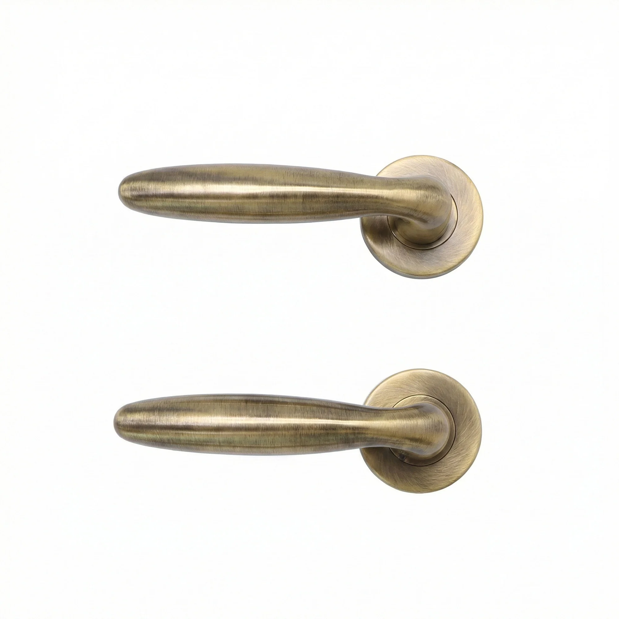 Superior Sirius Lever on Round Rose Handle Set - Antique Brass - Image 2