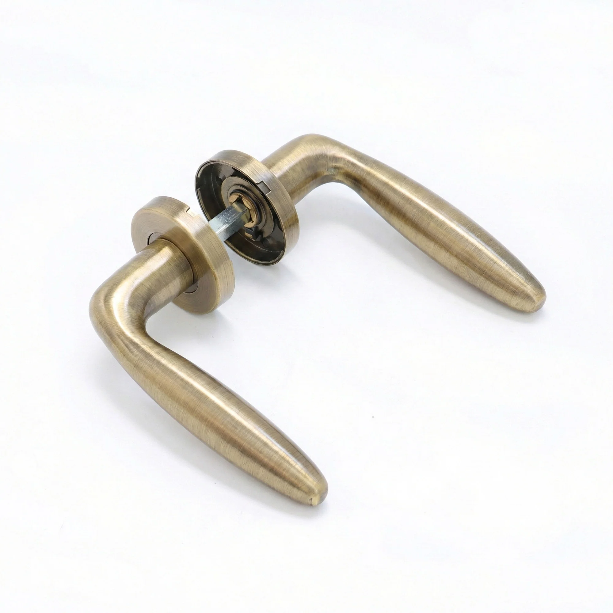 Superior Sirius Lever on Round Rose Handle Set - Antique Brass - Image 3