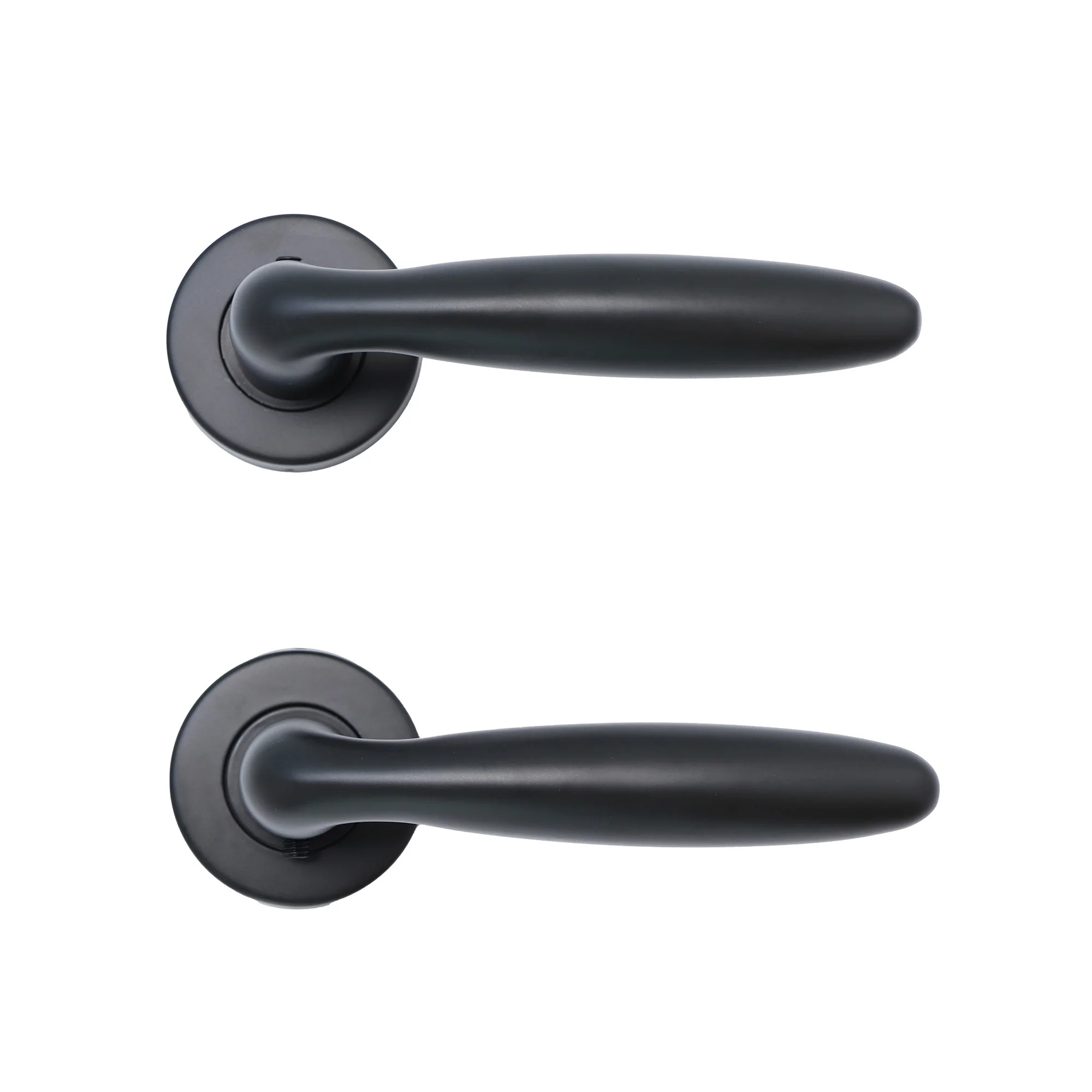 Superior Sirius Lever on Round Rose Handle Set - Matt Black - Image 2