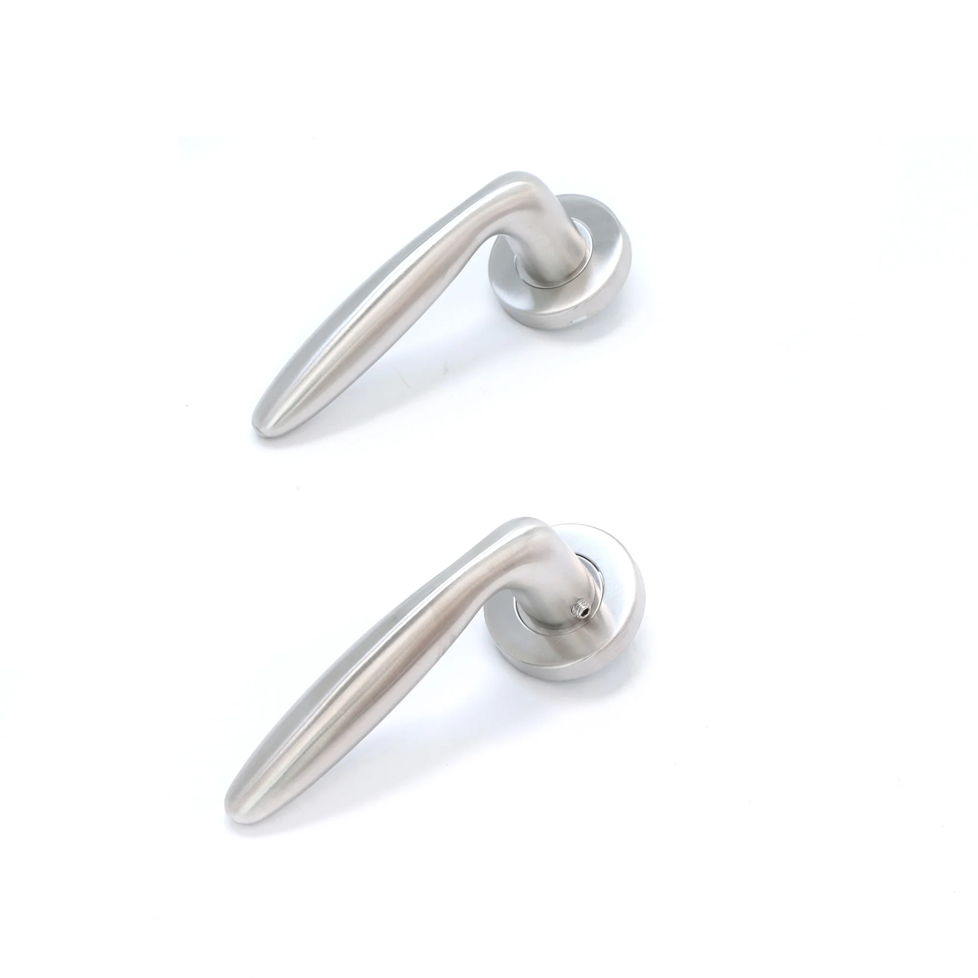 Superior Sirius Lever on Round Rose Handle Set - Satin Stainless Steel