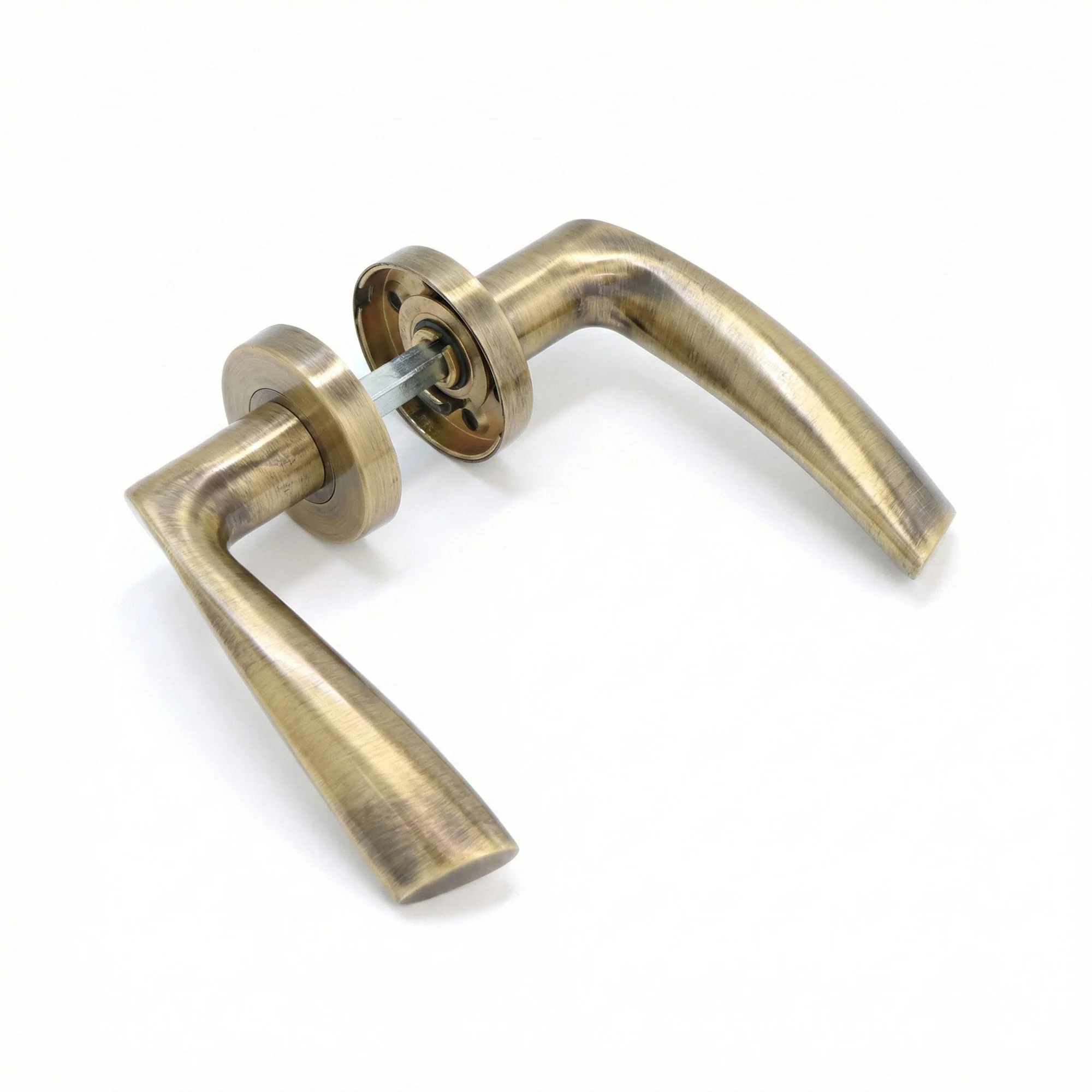 Superior Vega Lever on Round Rose Handle Set - Antique Brass - Image 3