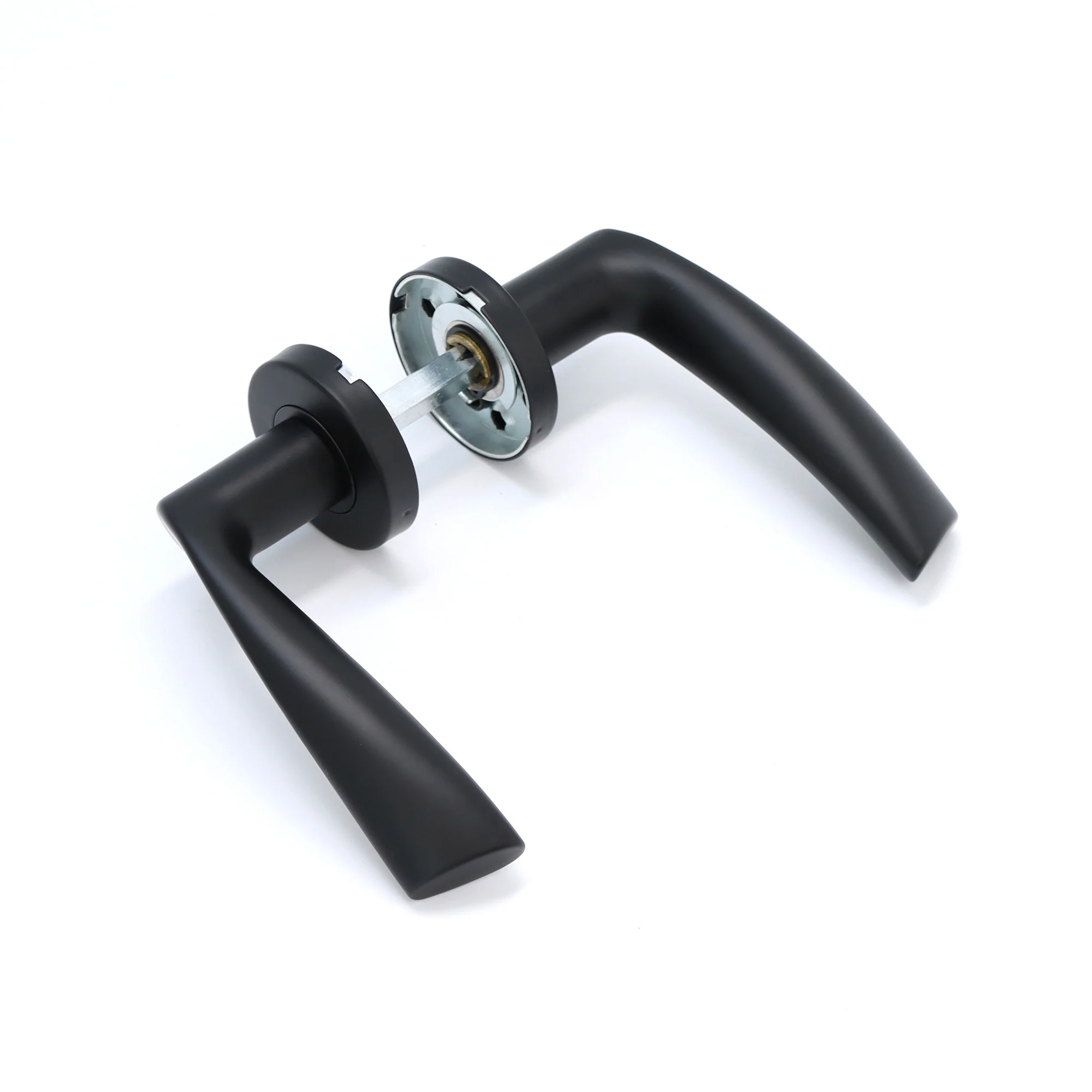Superior Vega Lever on Round Rose Handle Set - Matt Black - Image 4