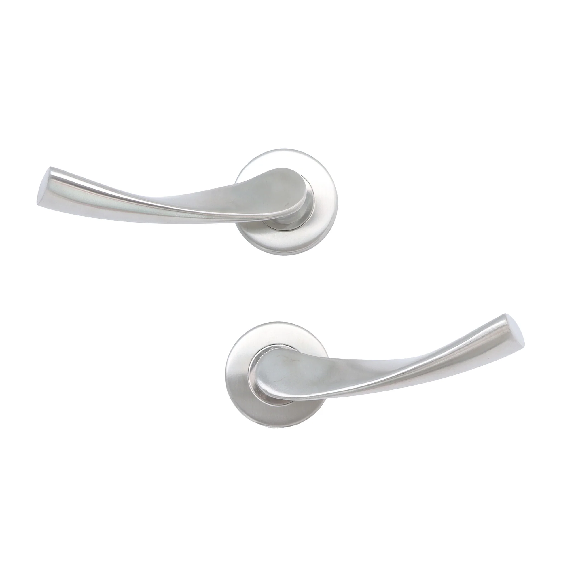 Superior Vega Lever on Round Rose Handle Set - Satin Stainless Steel - Image 8