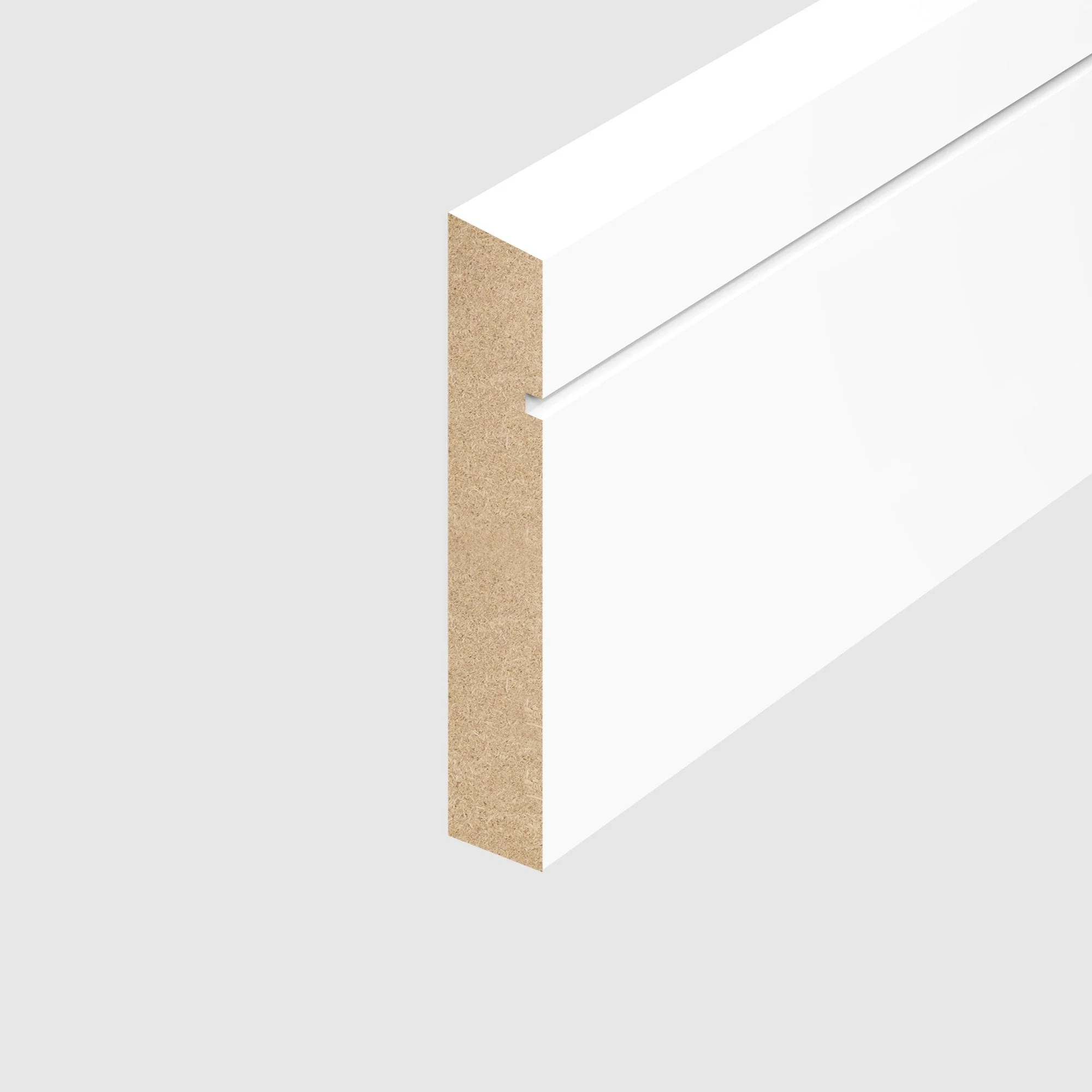 White Primed 2.4m Grooved Shaker Skirting Board