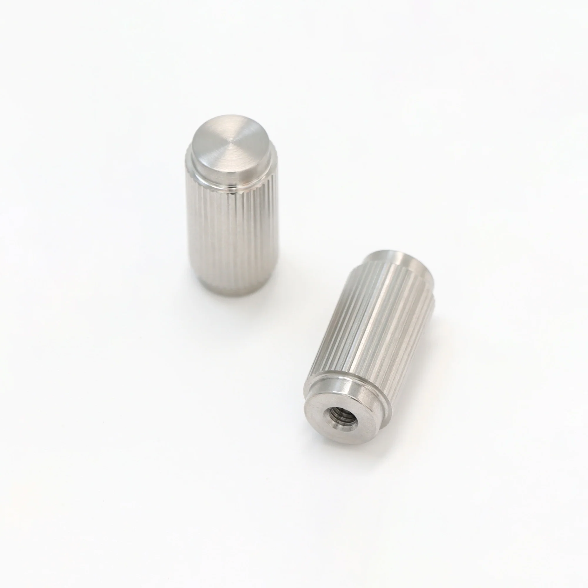 Fluted Small Round Cabinet Door Knob - Satin Stainless Steel - Image 2