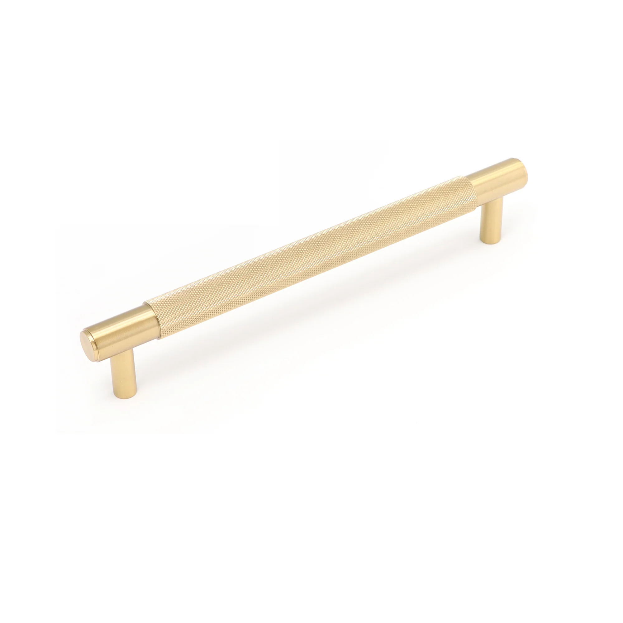 Knurled Medium Round T-Bar Pull Handle - Satin Gold - Image 3