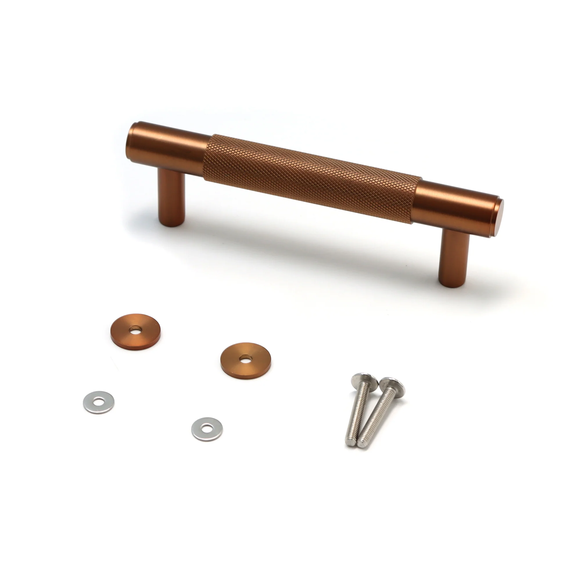 Knurled Small Round T-Bar Pull Handle - Rose Gold - Image 5