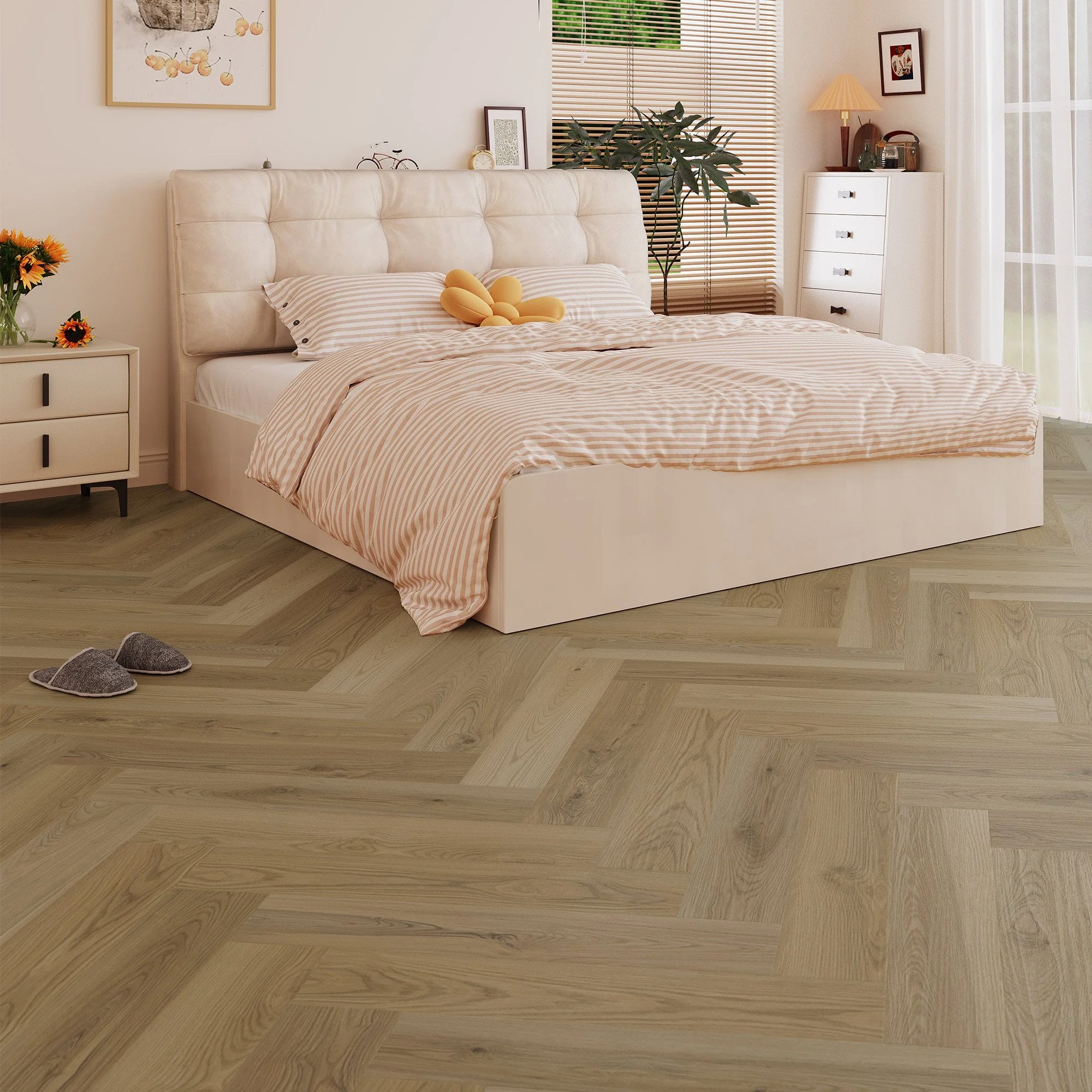 Thorold Oak - Prime Herringbone 5mm Purecoat Rigid Core Vinyl Flooring