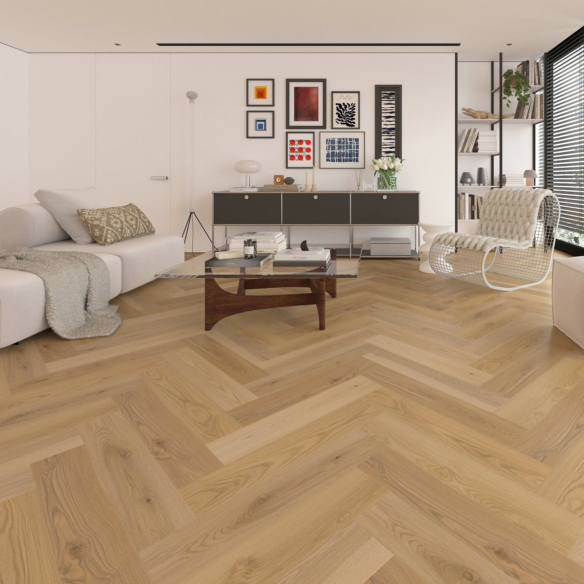 Welland Oak - Prime Herringbone 5mm Purecoat Rigid Core Vinyl Flooring