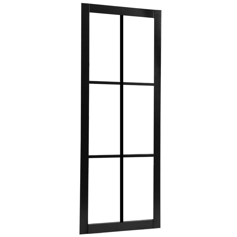 Jet Black Internal Fully Finished Industrial Studio 6 Light Clear Glass Made-to-Measure Door (120544) - Image 2