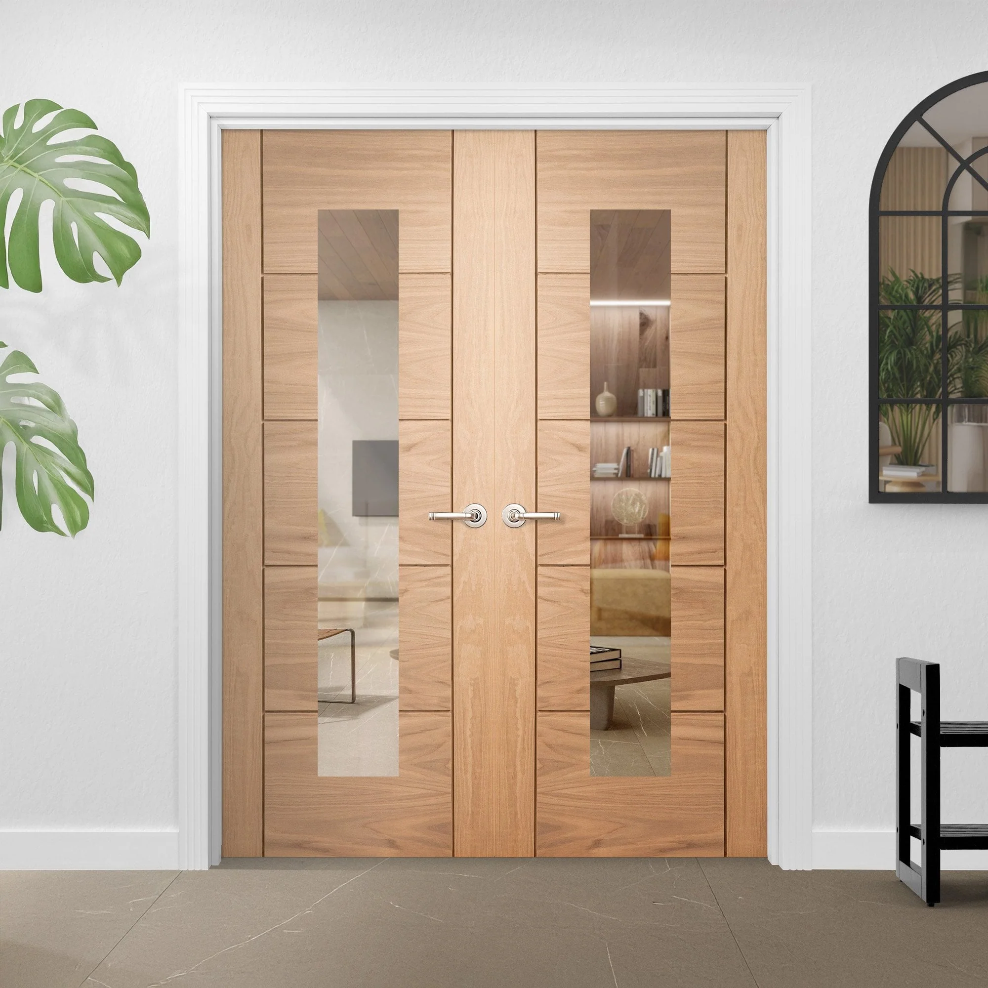 Internal Oak Unfinished Parma 1 Light Glazed French Door